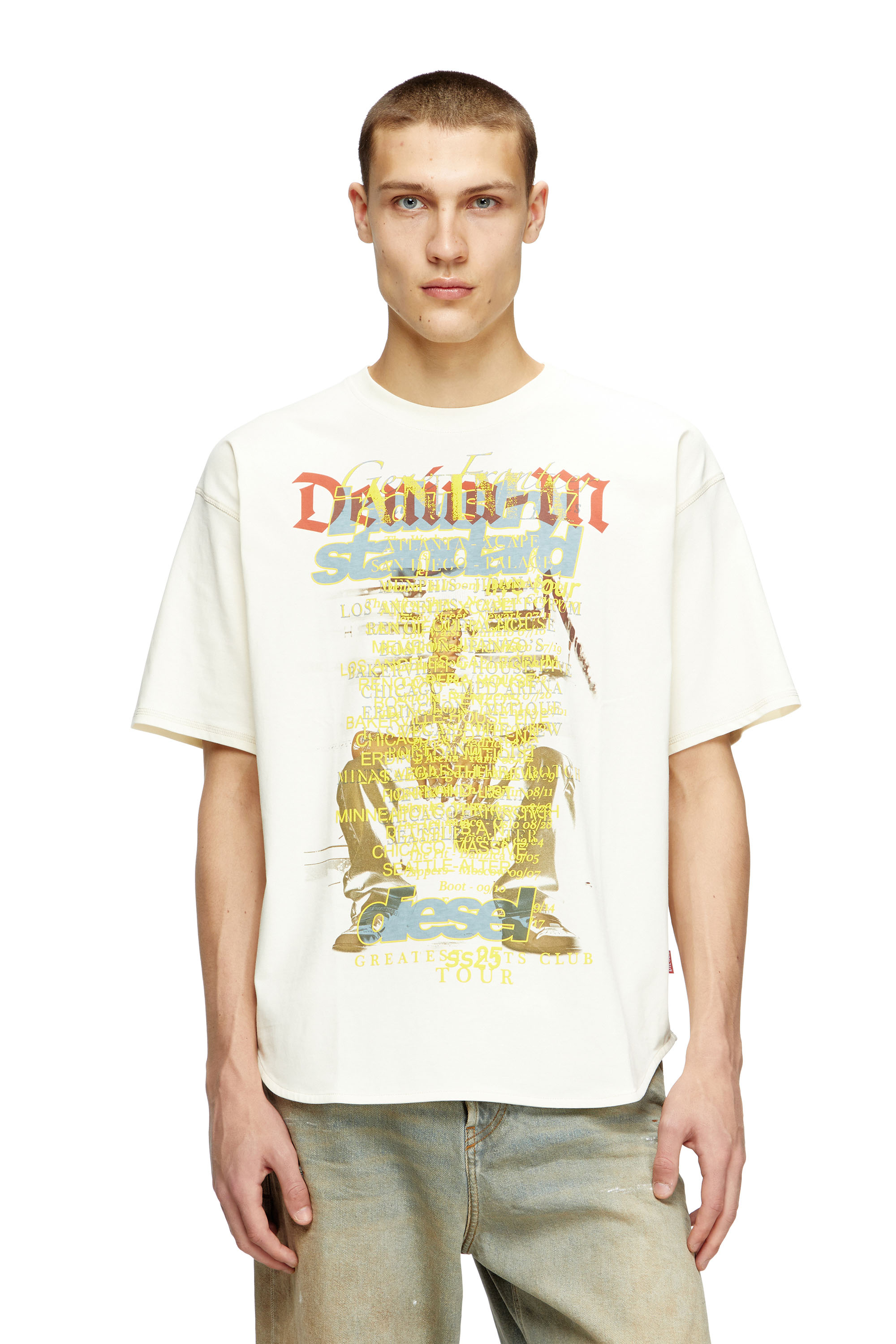 Diesel - T-shirt with lyrics print - T-Shirts - Unisex - White