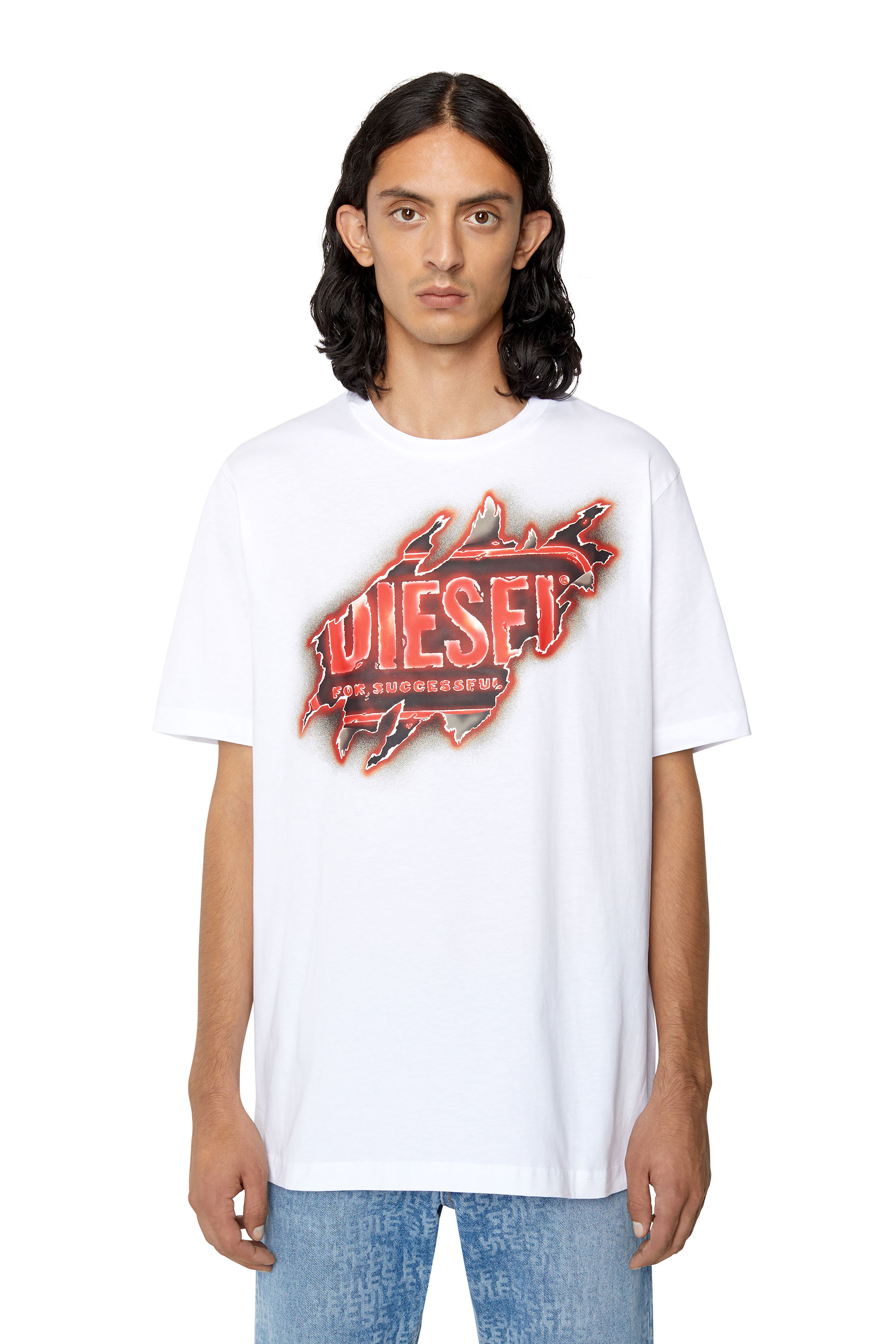 Diesel - T-shirt con grafica logo stampata - T-Shirts - Uomo - Bianco