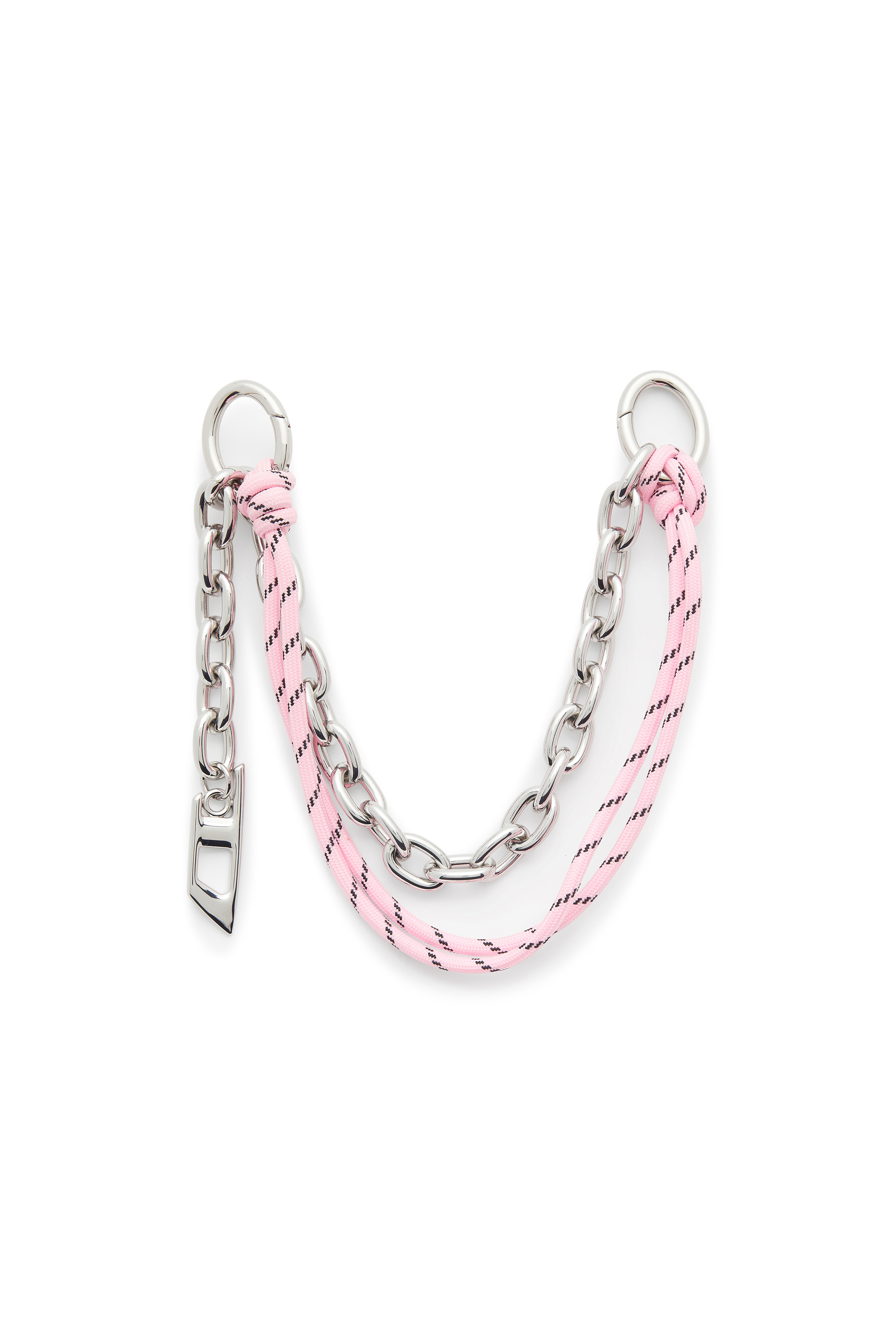 Diesel Women's Silver - Metal Charm With Chain And Rope Detail - Charms And Keyrings - Woman Uni