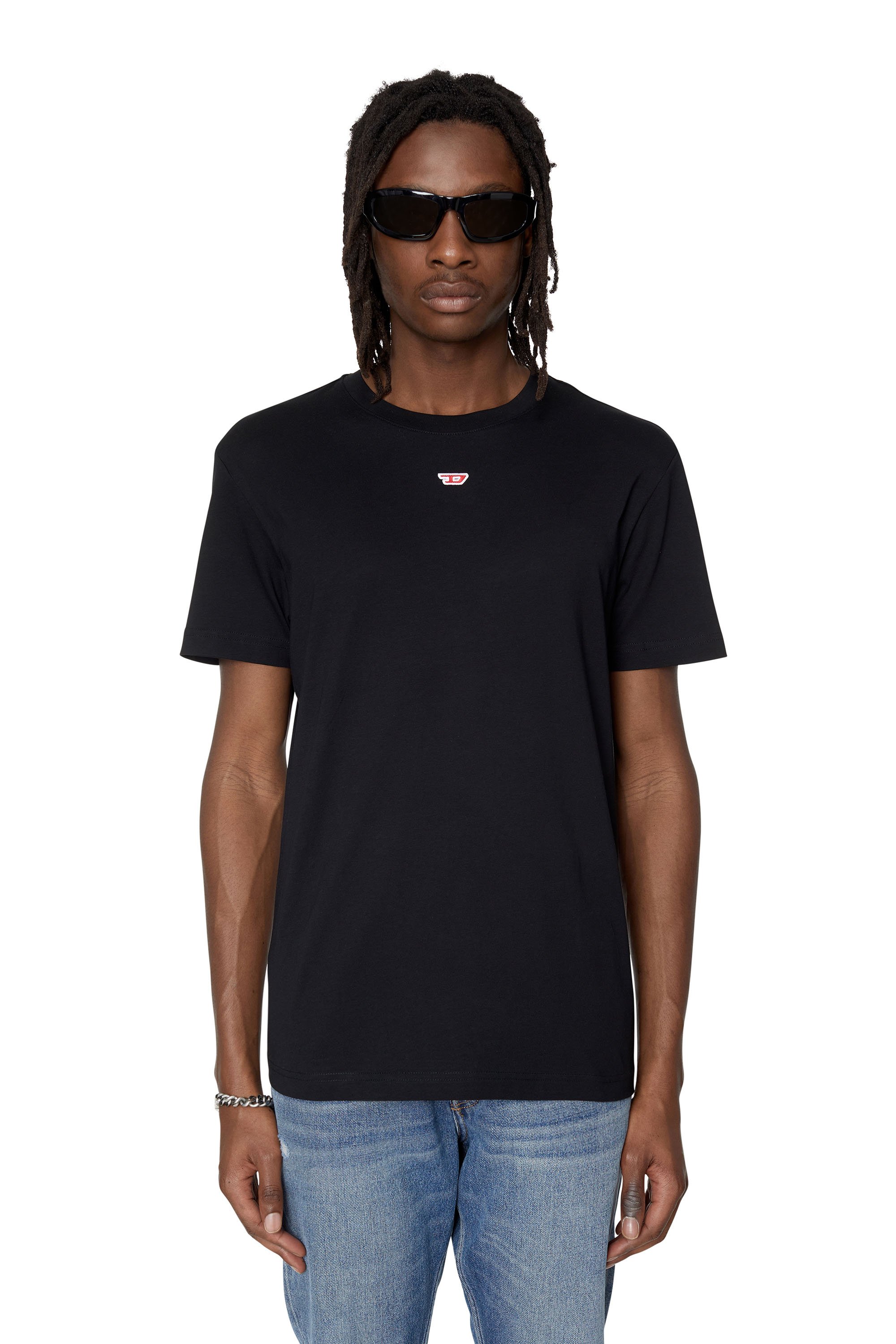 Diesel - T-shirt with D patch - T-Shirts - Man - Black