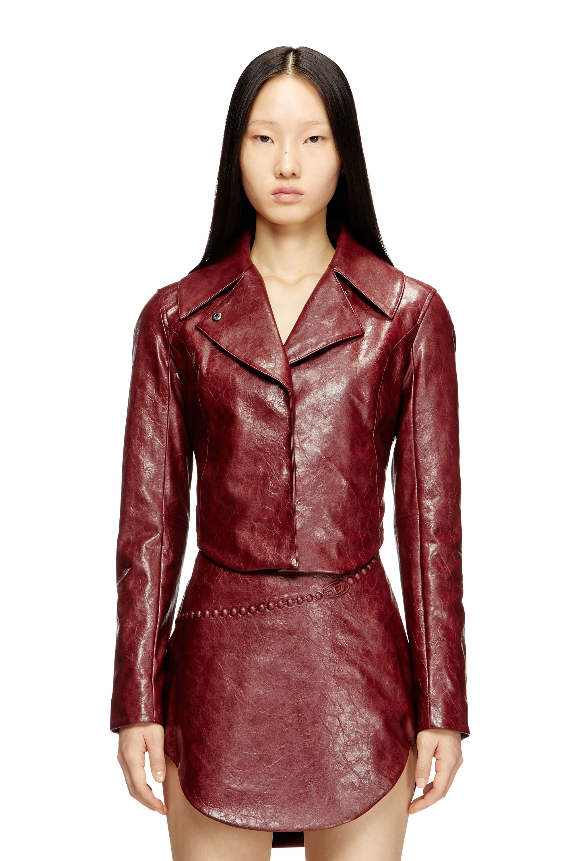 Diesel - G-AMECK, Woman's Tailored jacket in coated fabric in Red - 1
