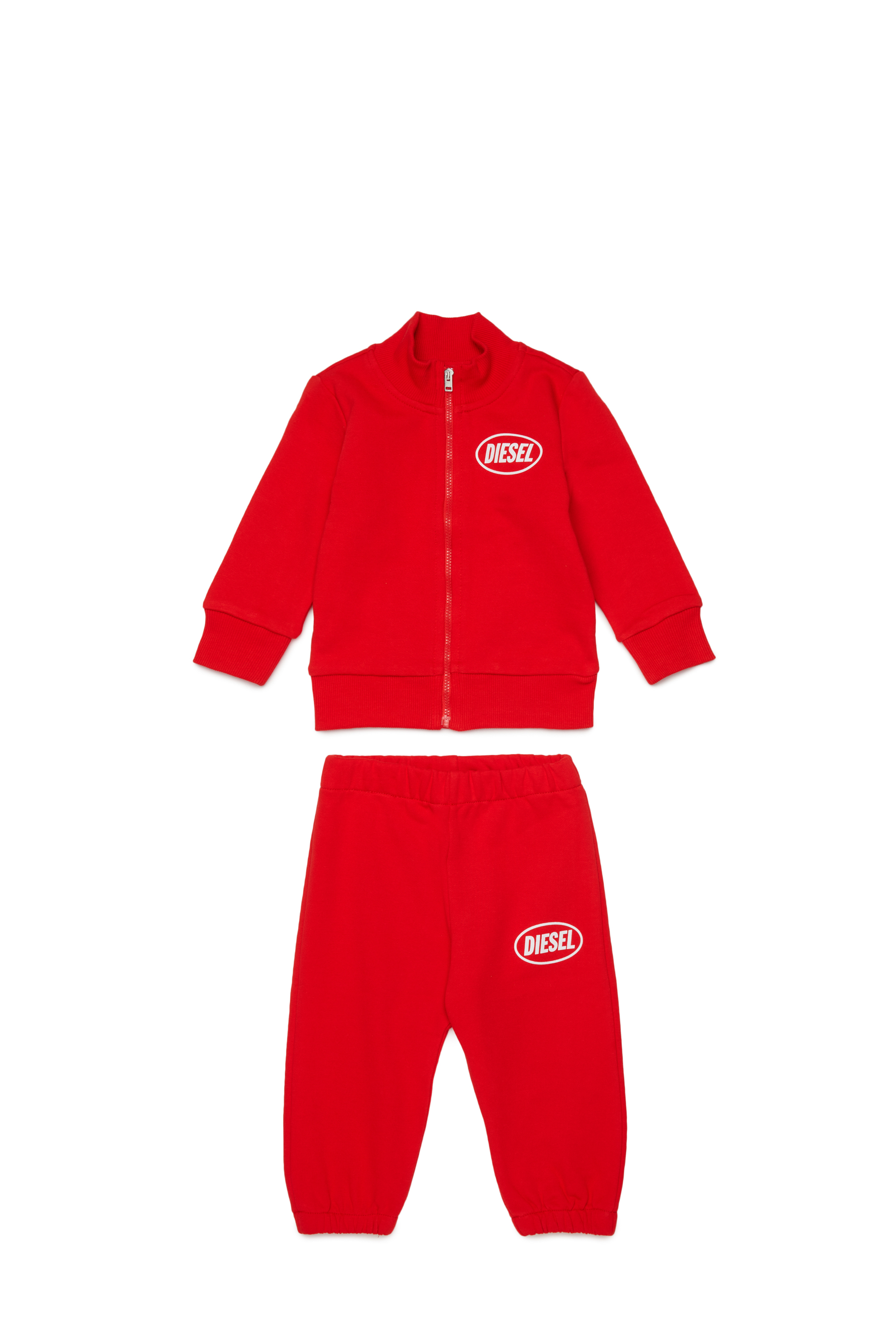 Diesel Unisex Red - Sweat Set With Logo Print - Jumpsuits Size 18-24 Kids