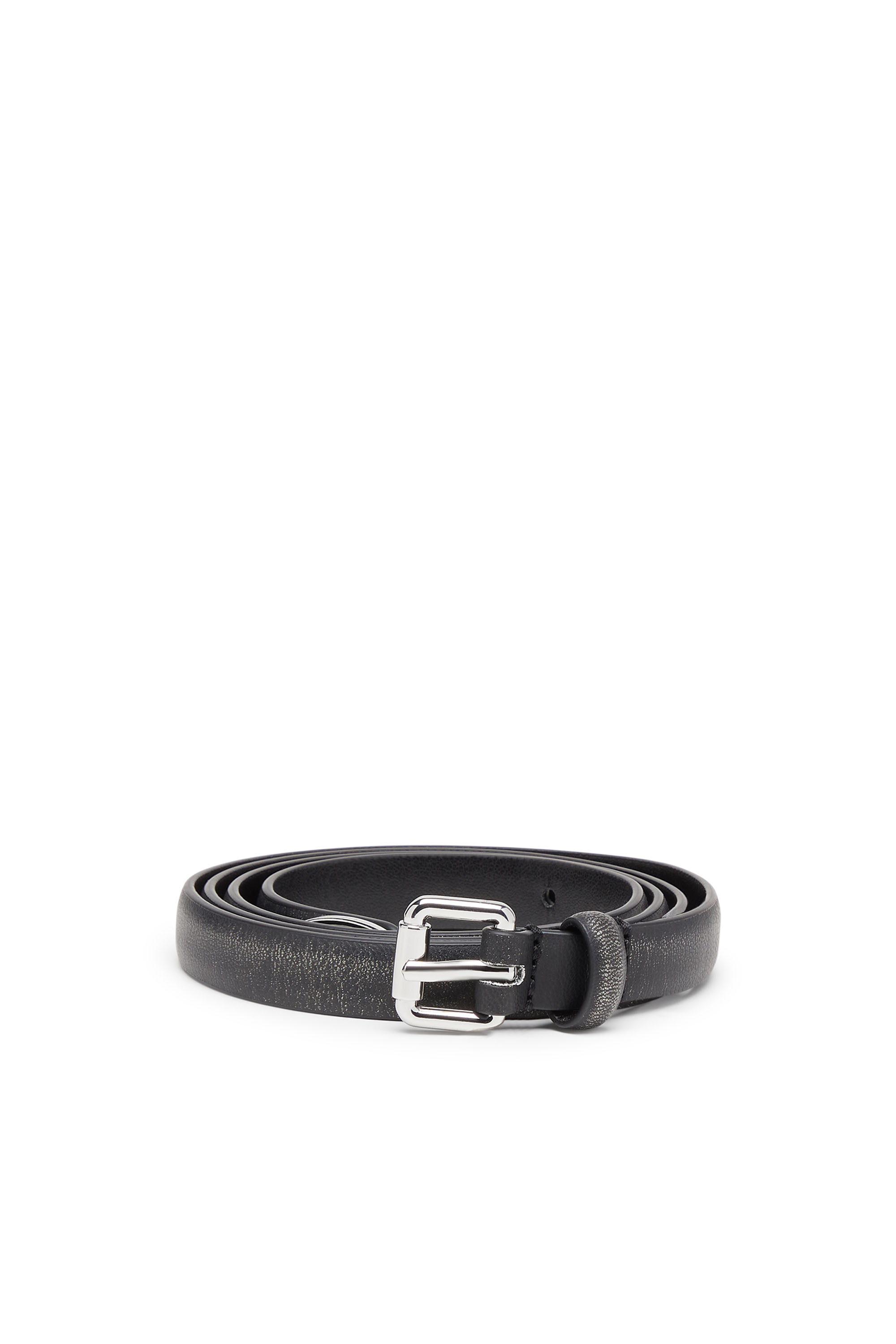Diesel Women's Black - 1.4Cm Belt With Slim Buckle - Belts - Woman Size 105