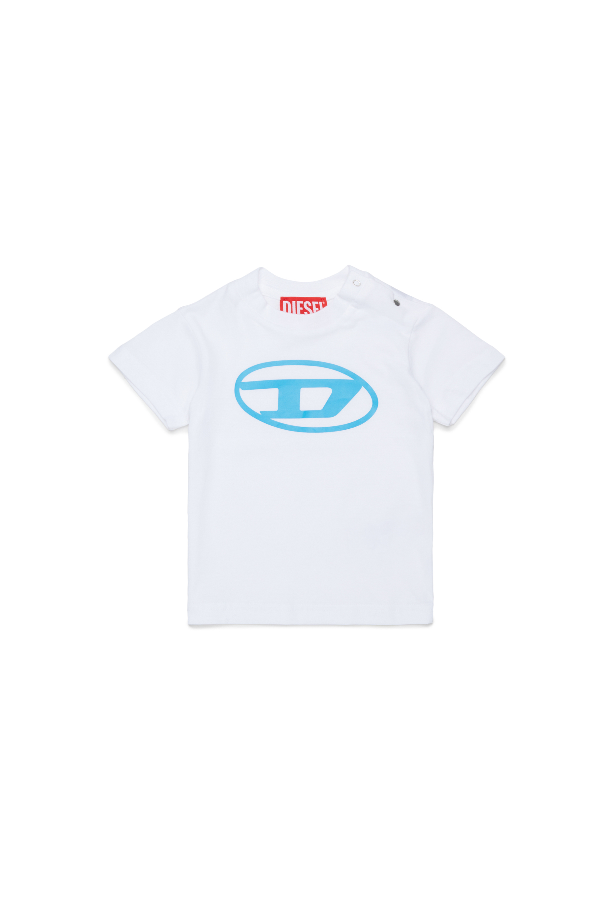 Diesel Bianco Ragazzo - T-Shirt In Cotone Con Stampa Oval D - T-Shirts E Tops - Uomo Taglia 9-12 Bambino