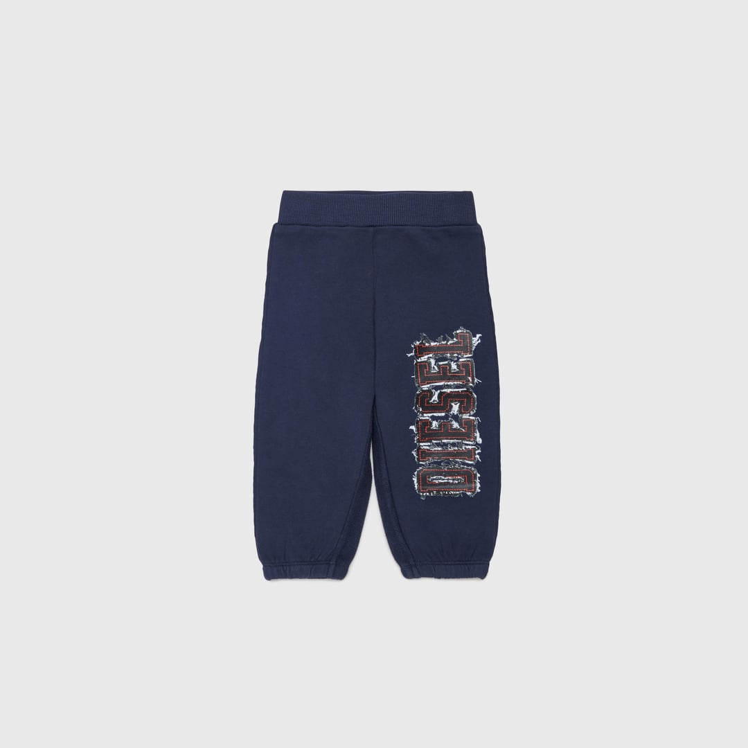 Diesel - Pantalon de survêtement avec logo effet effiloché - Pantalons - Homme - Bleu