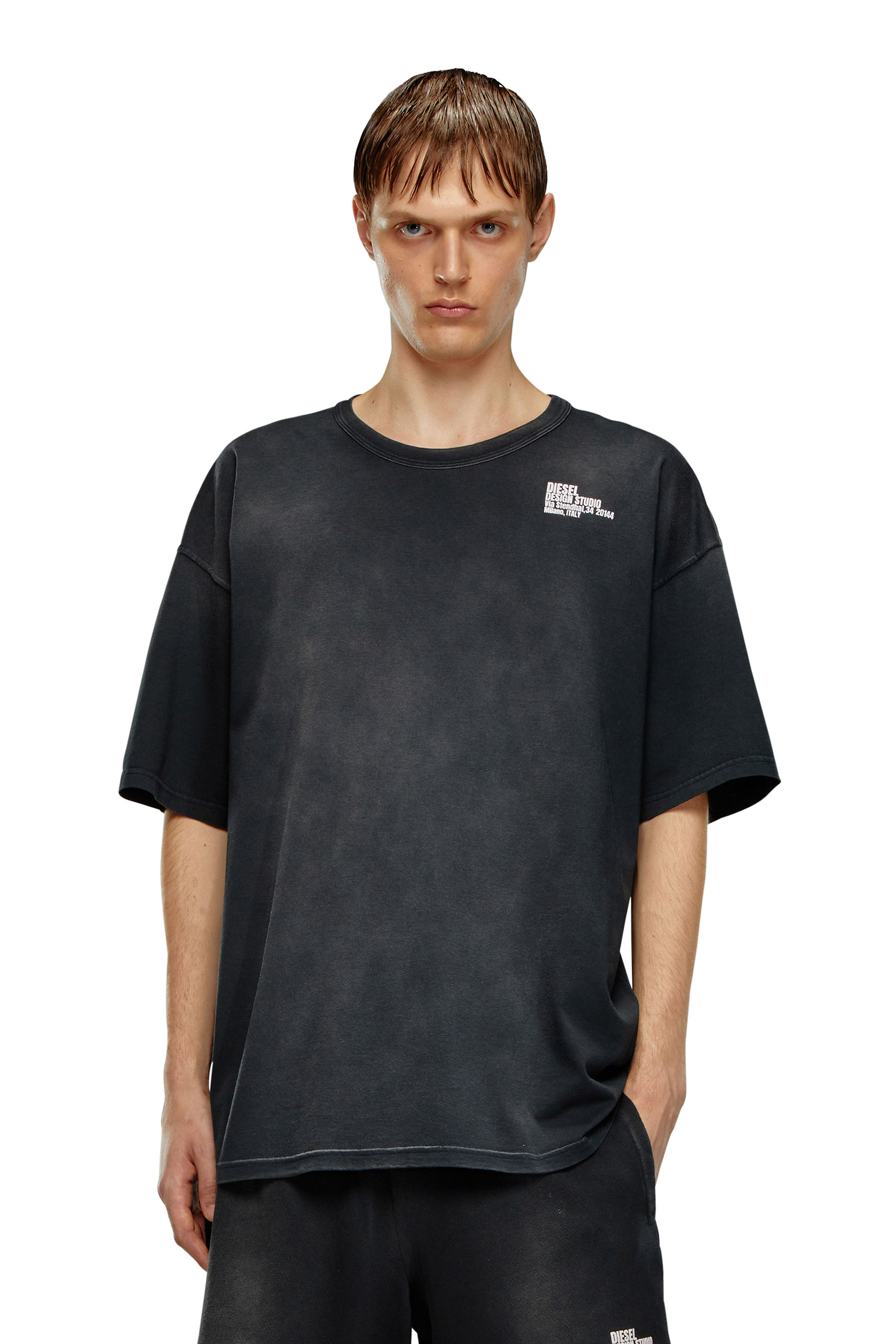 Diesel - T-shirt con mini stampa Design Studio - T-Shirts - Uomo - Nero