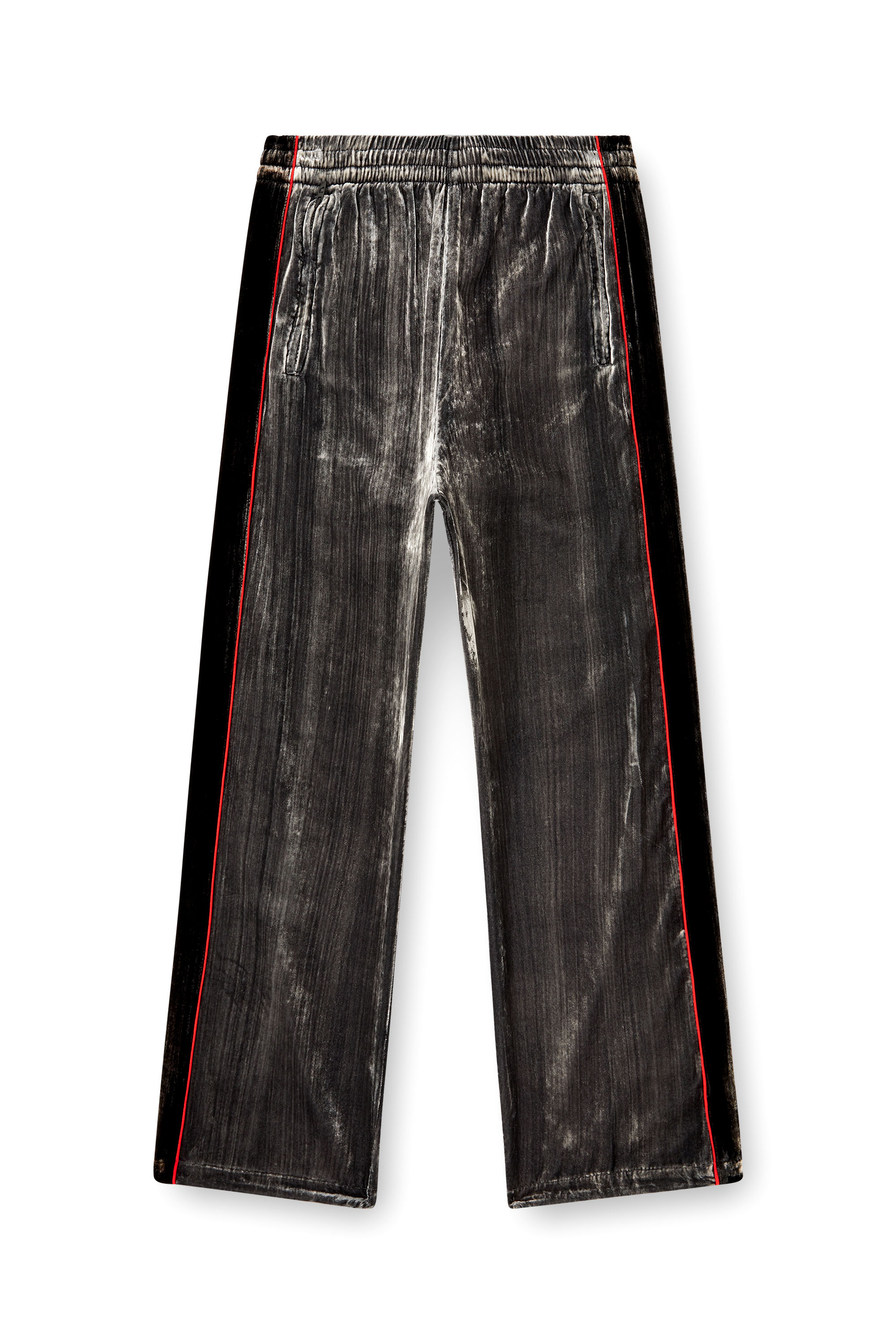 Diesel - P-HAY, Man's Track pants in treated velvet in Dark grey - 3