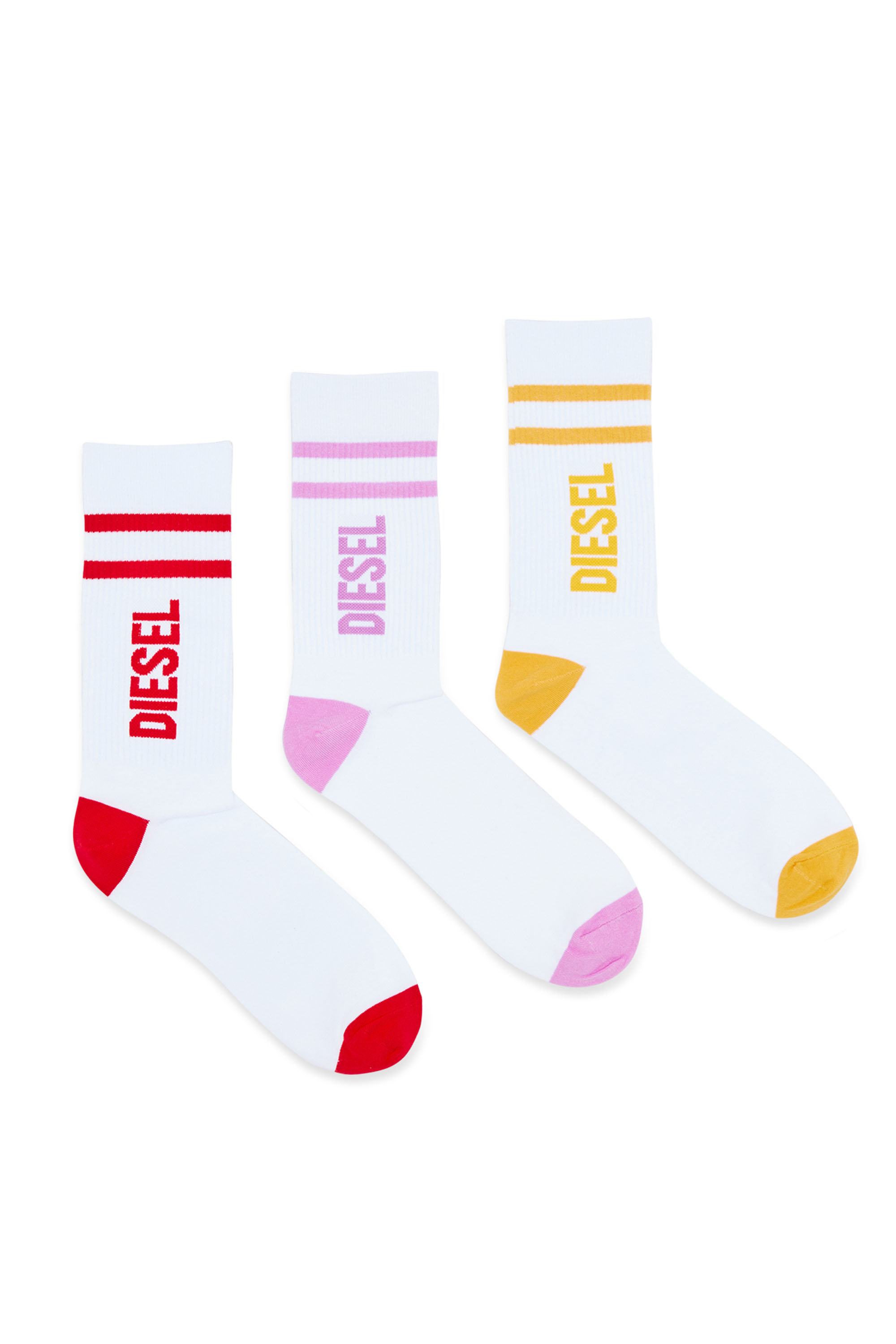 Diesel - Set di tre paia di calzini con logo colorato - Calzini - Uomo - Multicolor