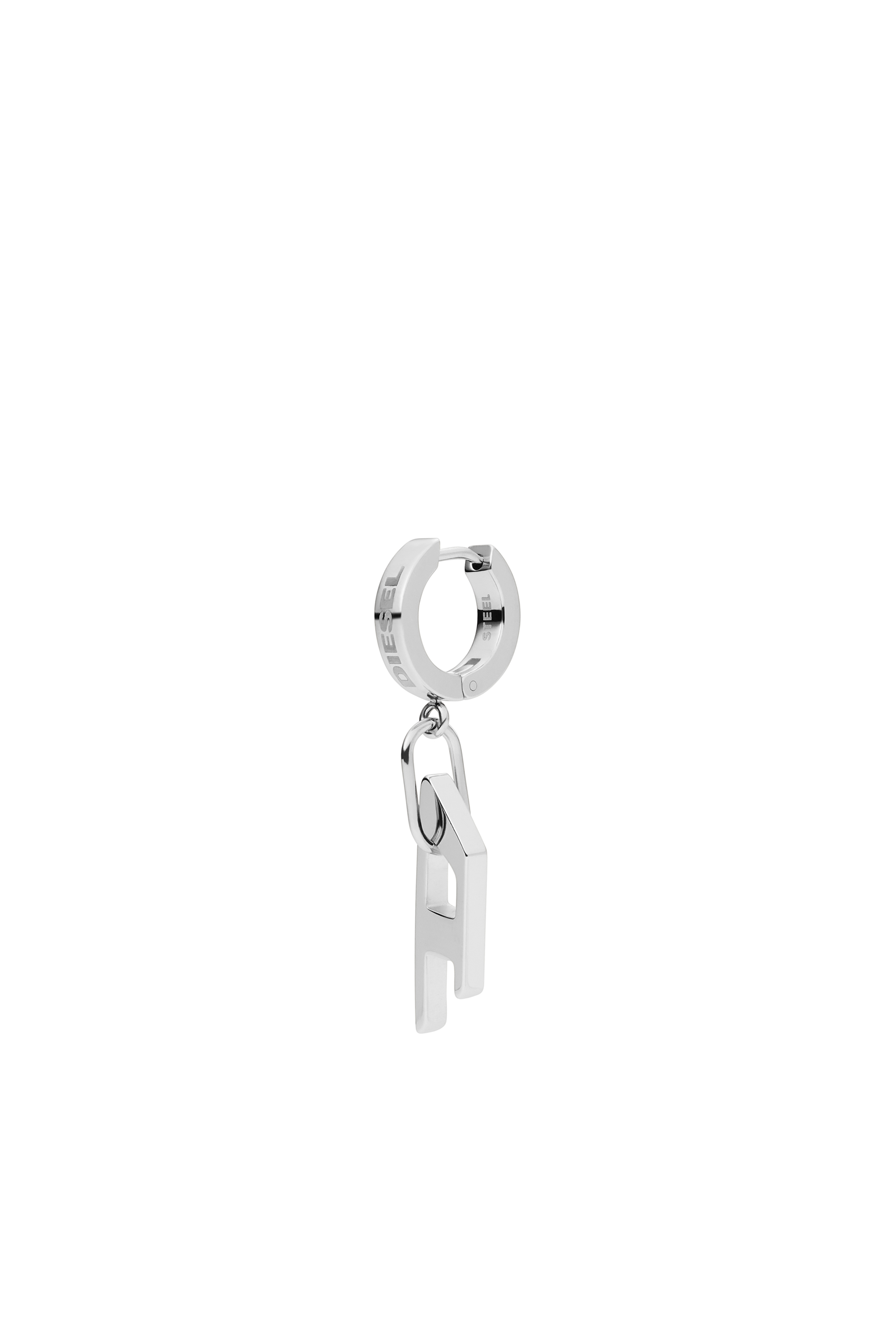 Diesel - Stainless steel single hoop earring - Earrings - Unisex - Silver