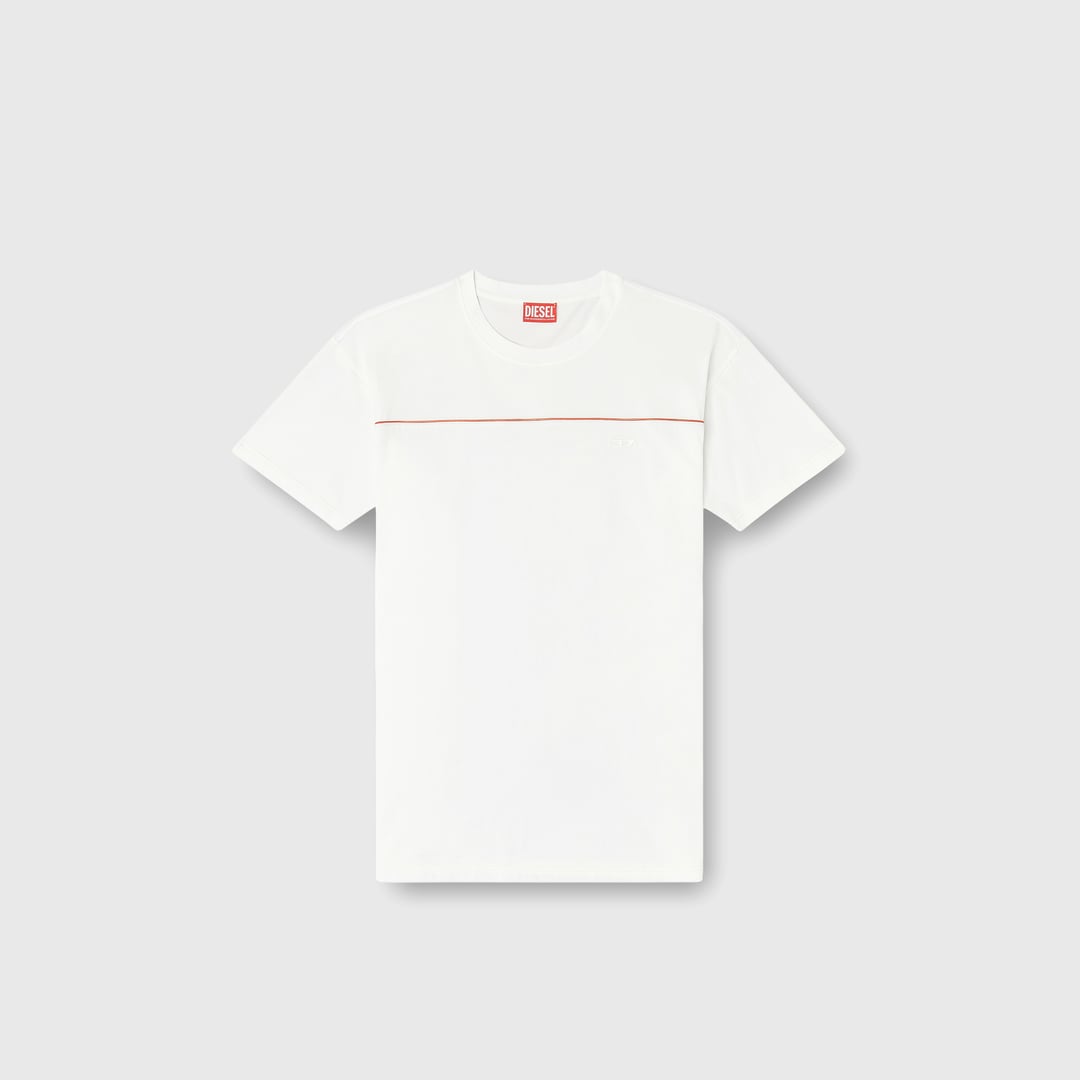 Diesel - T-shirt avec passepoil contrastant - T-Shirts - Homme - Blanc