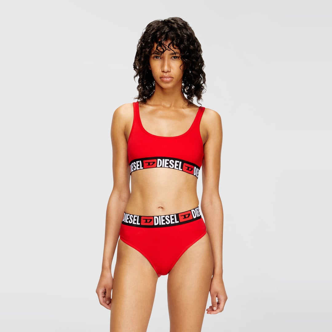 Diesel - Cotton bralette with logo - Bras - Woman - Red