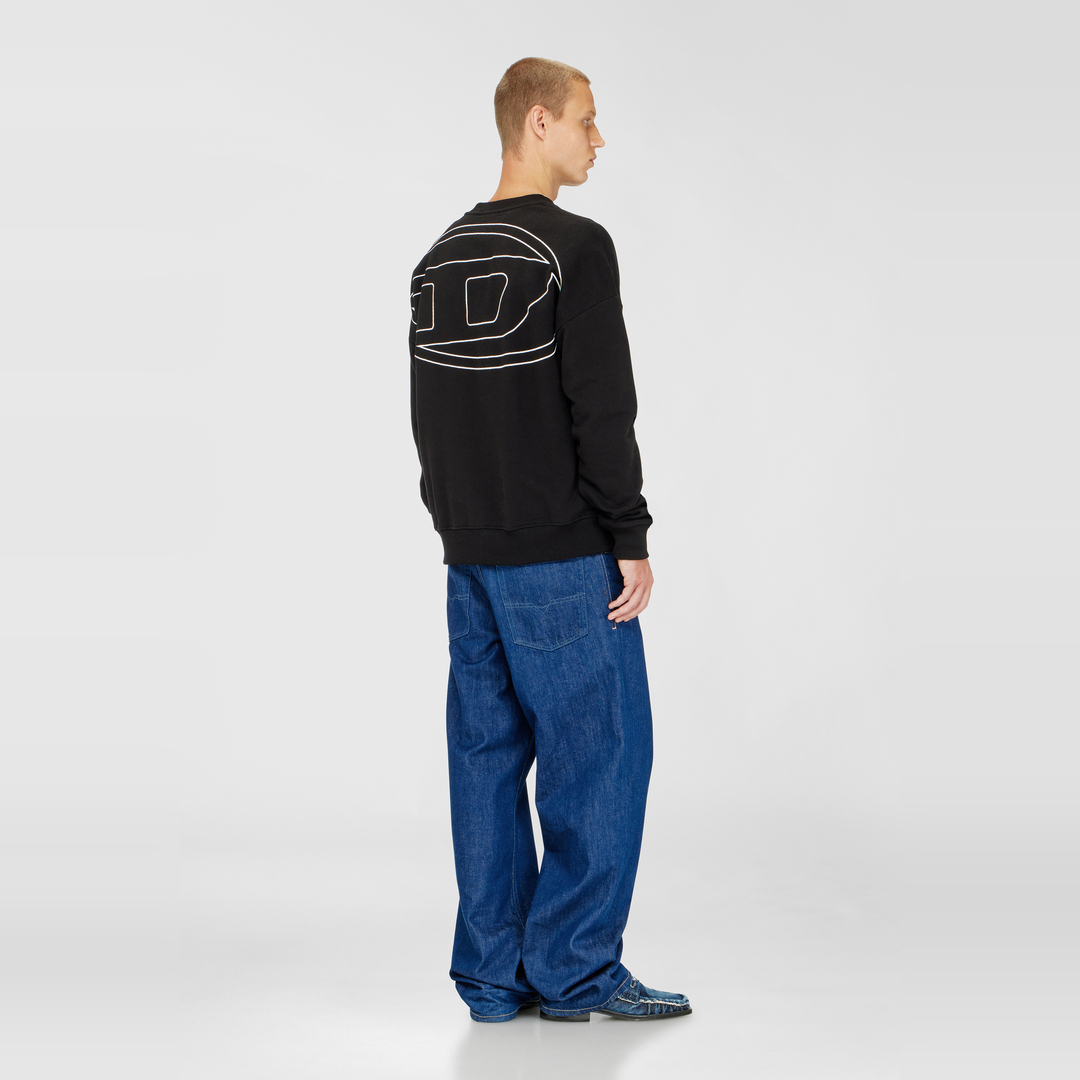 Diesel - Sweat-shirt avec logo brodé - Pull Cotton - Homme - Noir