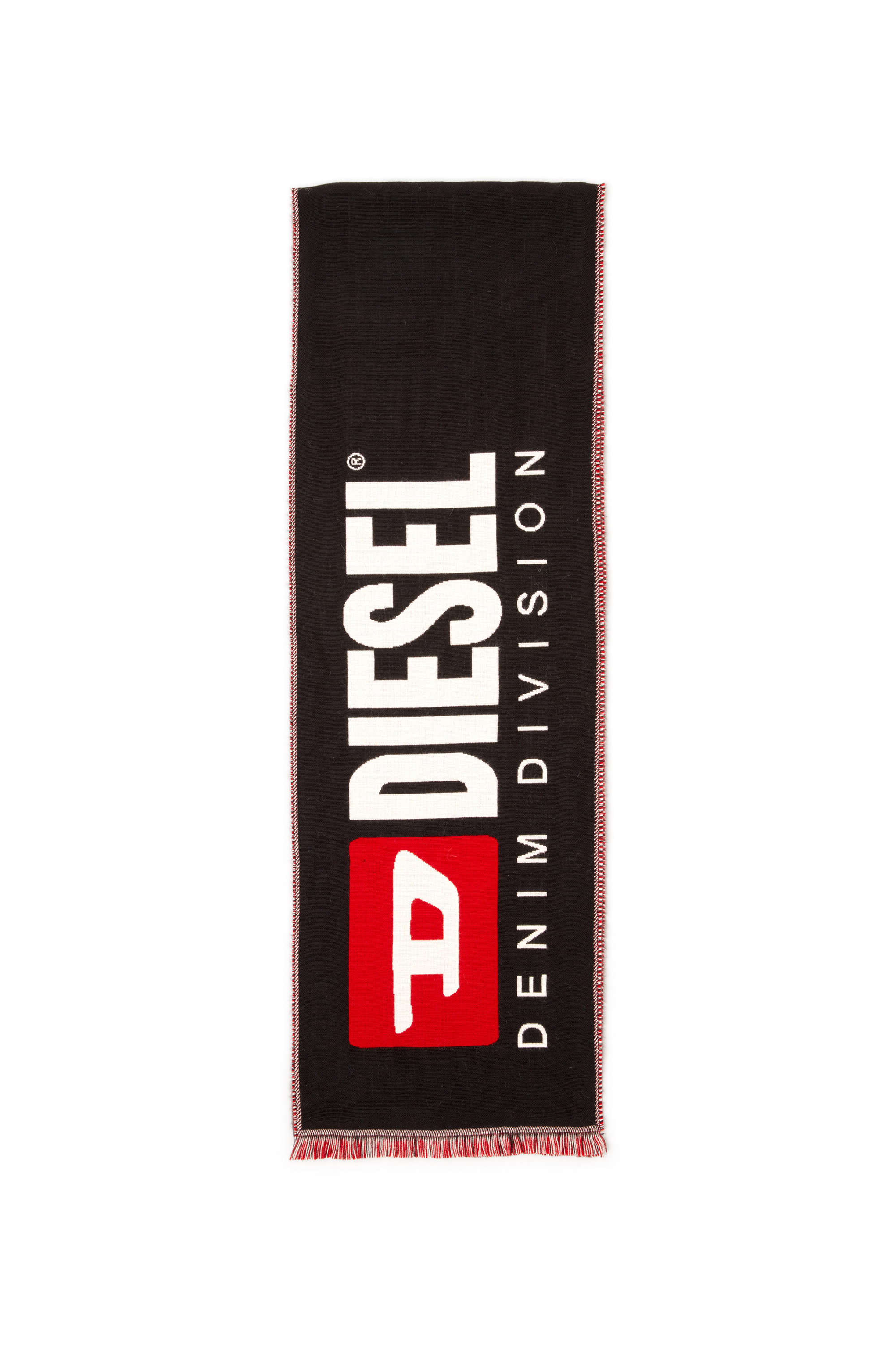 Diesel - Wool-blend scarf with maxi jacquard logo - Scarf - Man - Multicolor