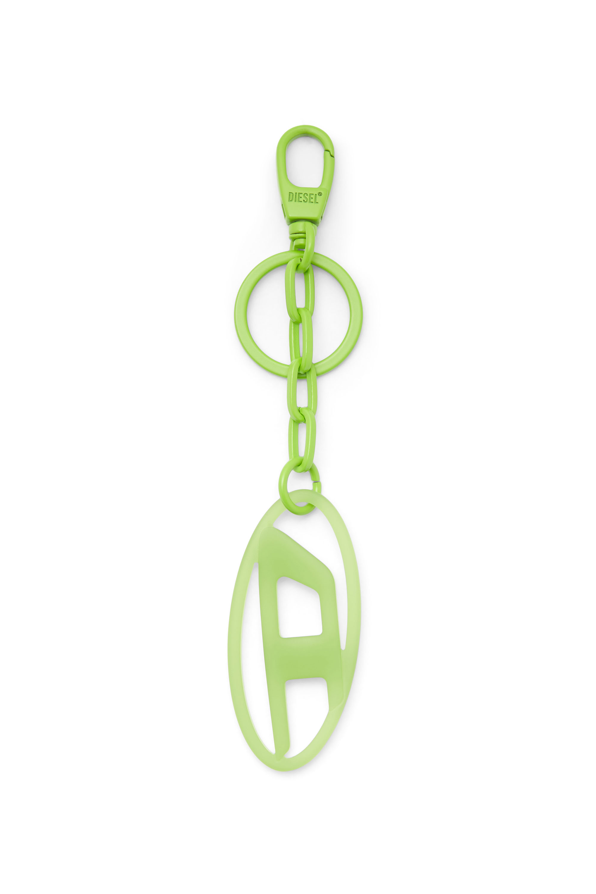 Diesel Unisex Green - Oval D Charm/Key Ring In Metal And Resin - Charms And Keyrings Uni