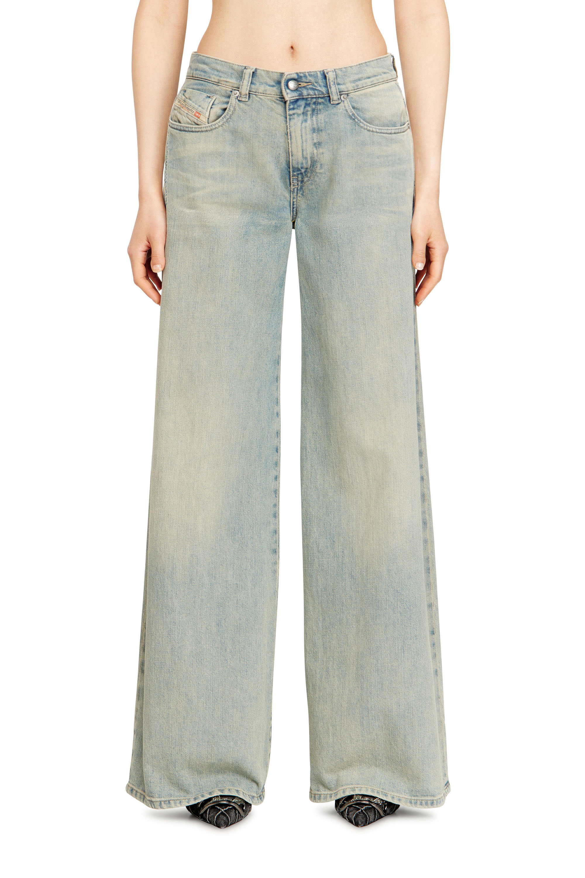 Diesel Mulher Azul - Flare Jeans Regular Waist 1978 D-Akemi - Jeans - Woman Tamanho 26