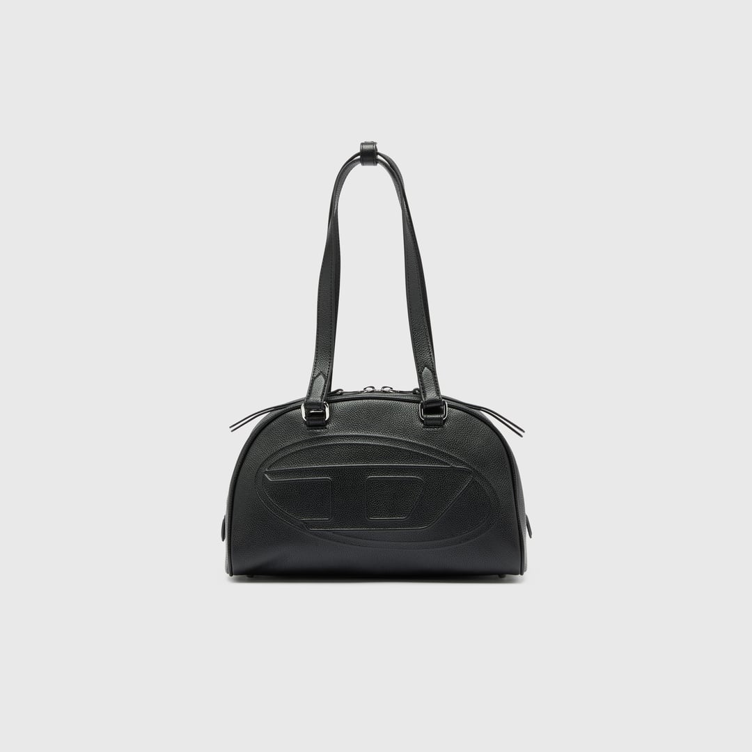 Diesel - 1DR Dome - Leather Boston bag with embossed logo - Handbags - Unisex - Black