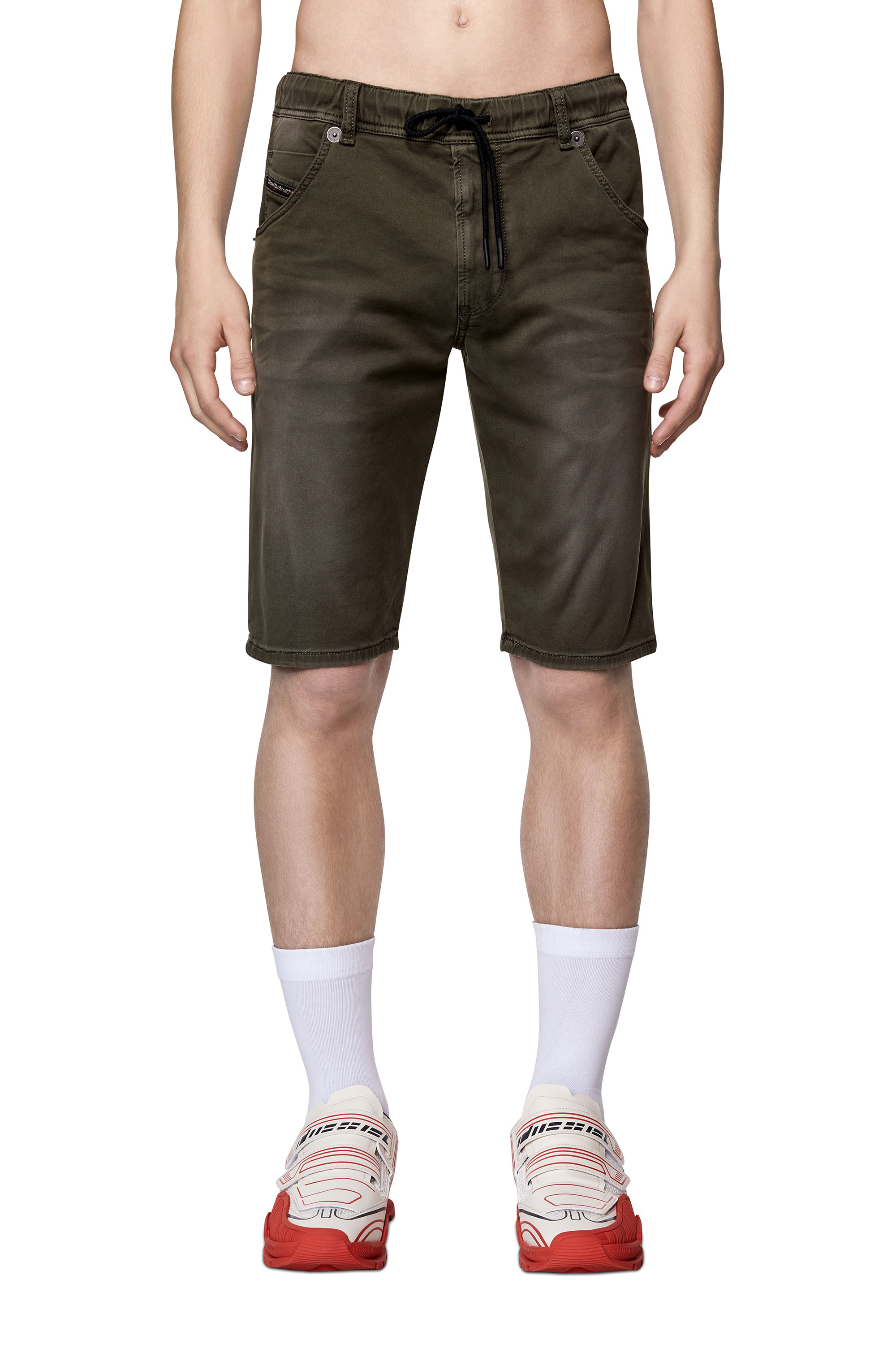 Diesel Slim Shorts In Dyed Jogg Jeans In Green