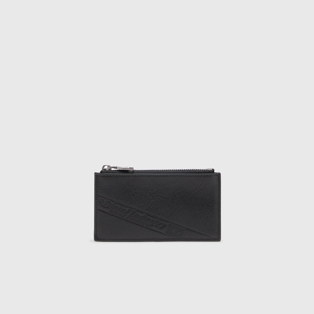 Diesel - Leather card holder with zip closure - Card cases - Man - Black