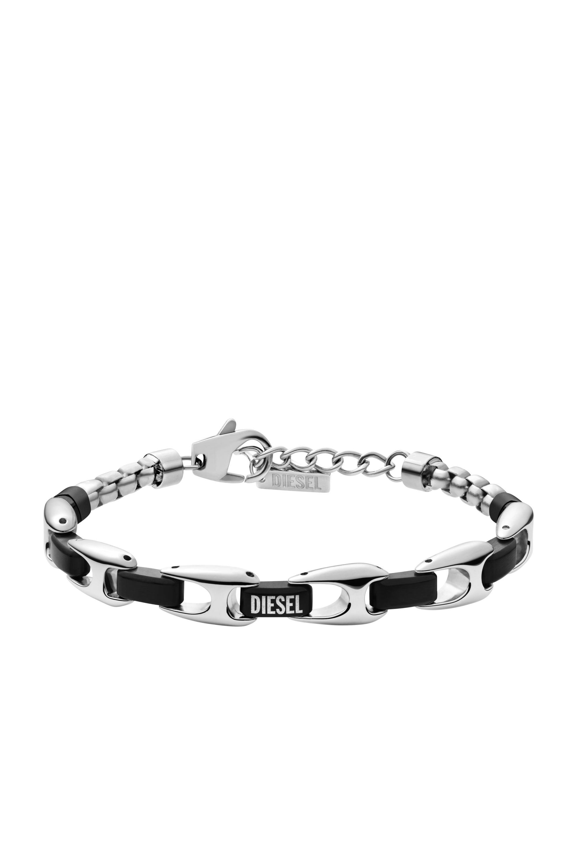 Diesel Unisex Silver - Two-Tone Stainless Steel Chain Bracelet - Bracelets Uni