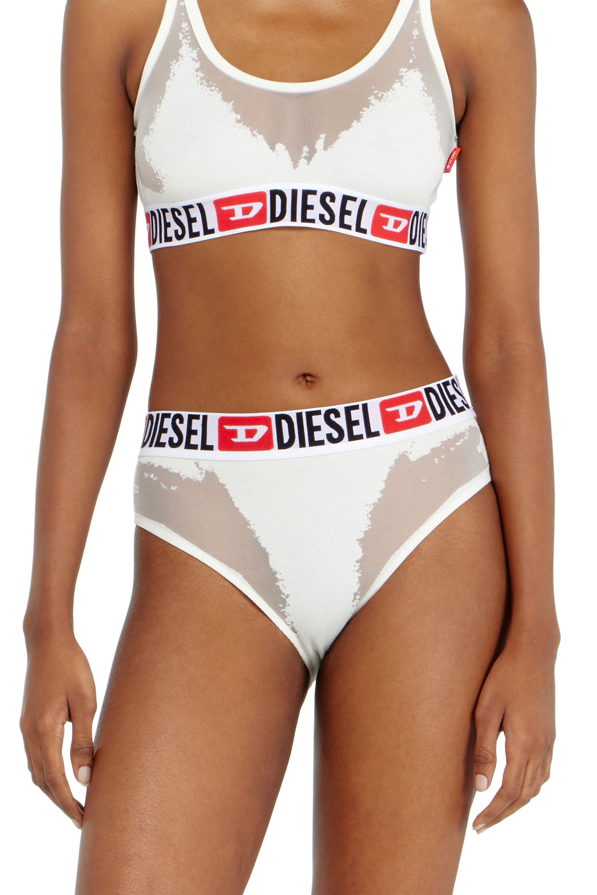 Diesel - Briefs with sheer devoré effect - Panties - Woman - White
