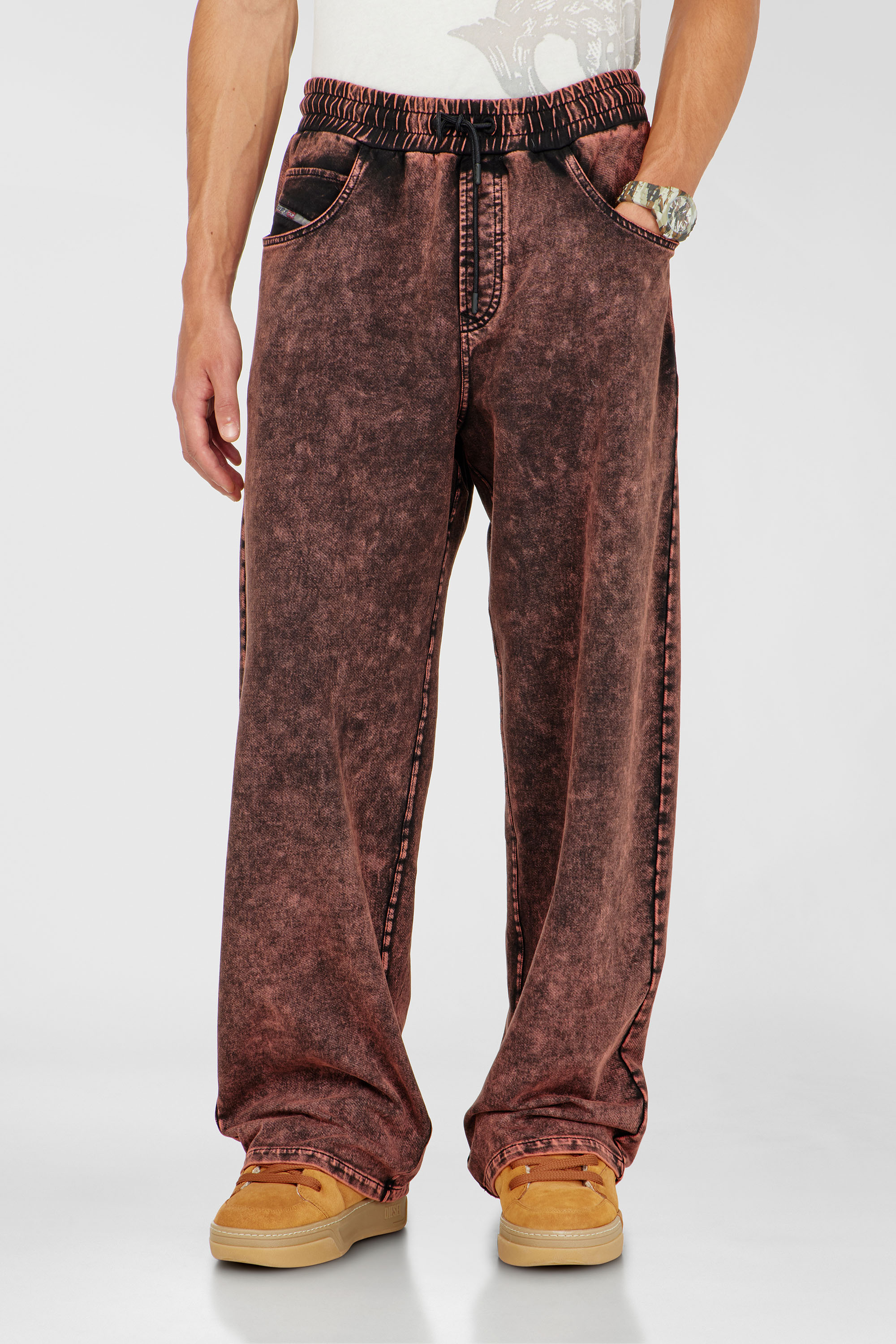 Diesel - Sweatpants with denim effect - Pants - Man - Red