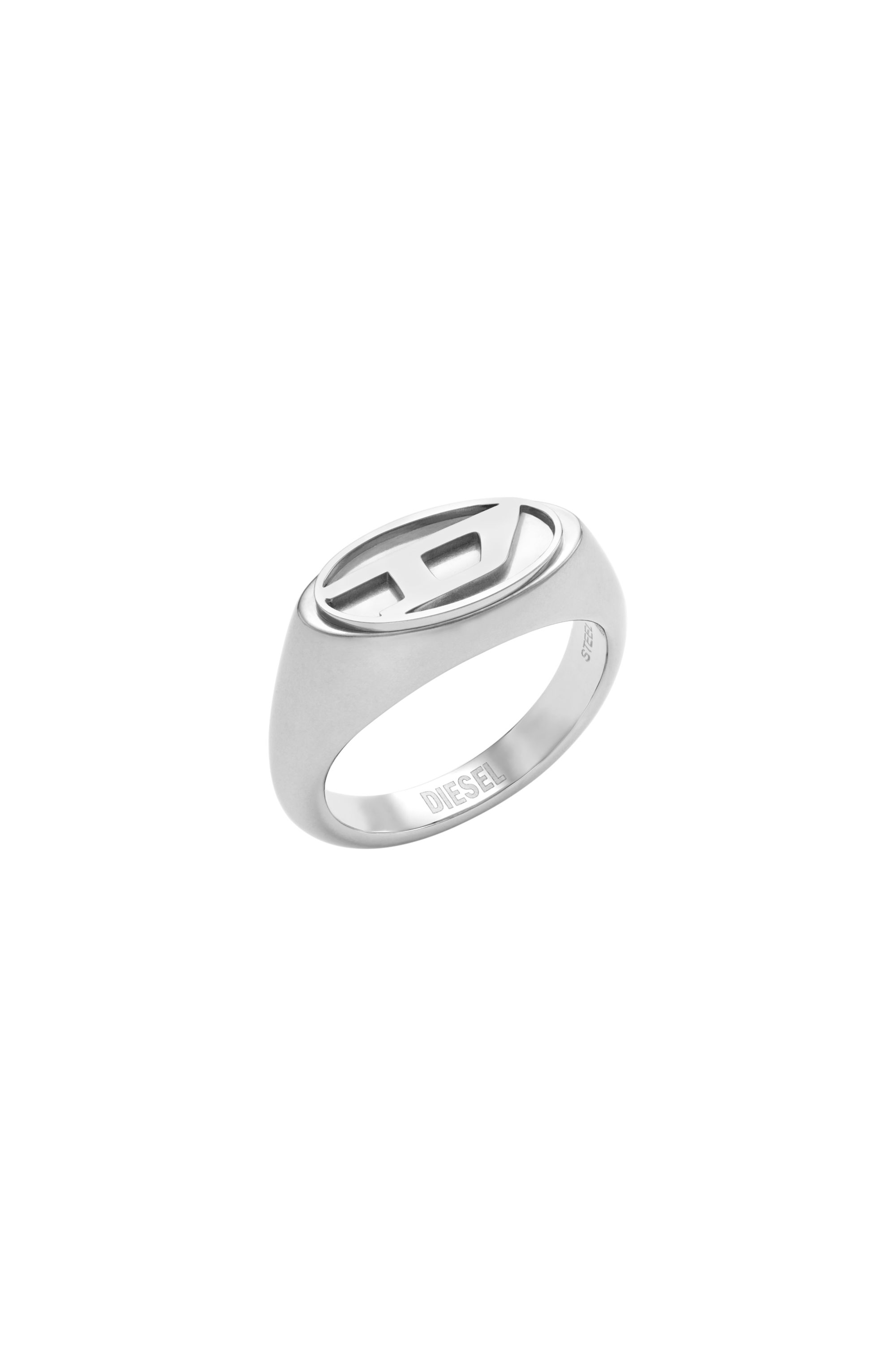 Diesel Unisex Silver - Stainless Steel Signet Ring - Rings Size 6.5