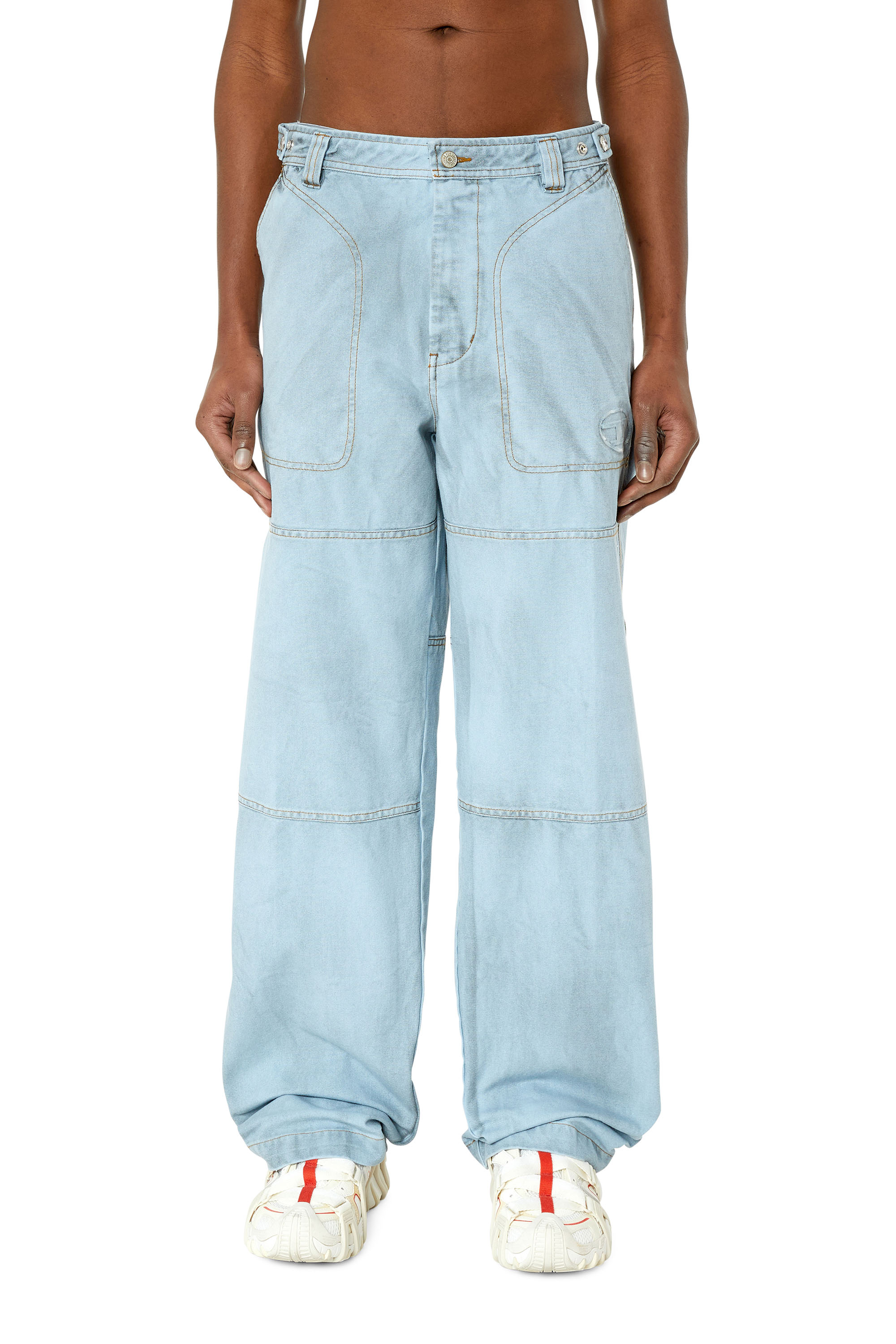 Diesel - Pantaloni workwear in tela trattata - Pantaloni - Uomo - Blu