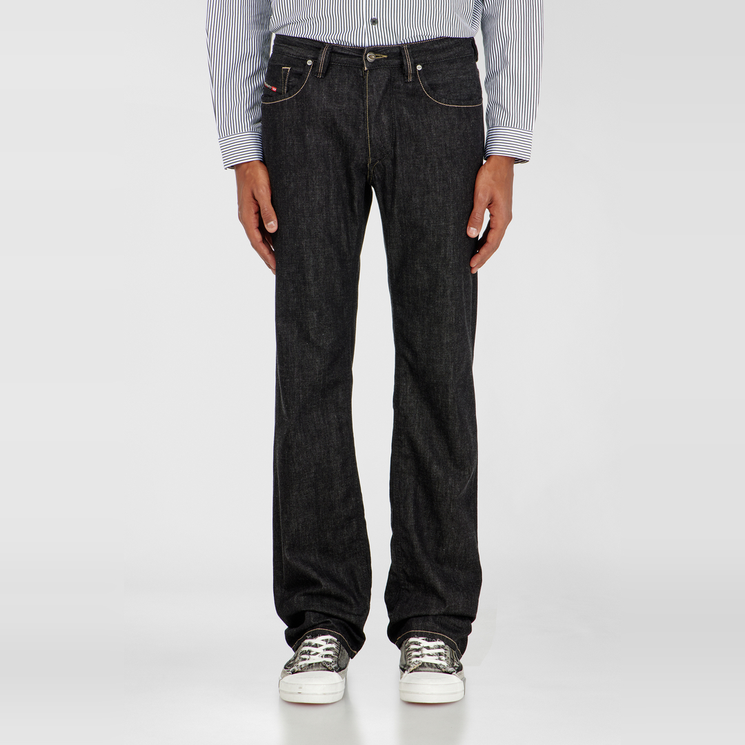 Diesel Jeans Regular Taille Basse 1985 Larkee, Noir/Gris foncé, Fermeture boutonnée