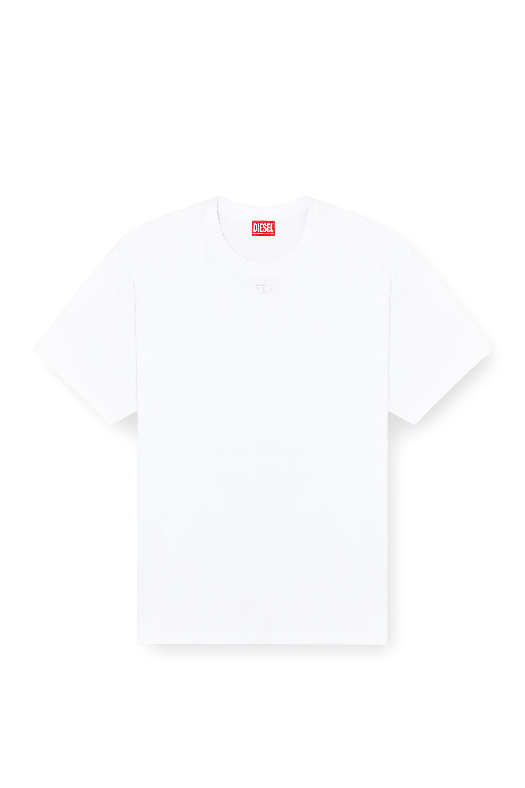 Diesel - T-BOXT-DCO, Man's Relaxed cotton T-shirt with Oval D embroidery in White - 3