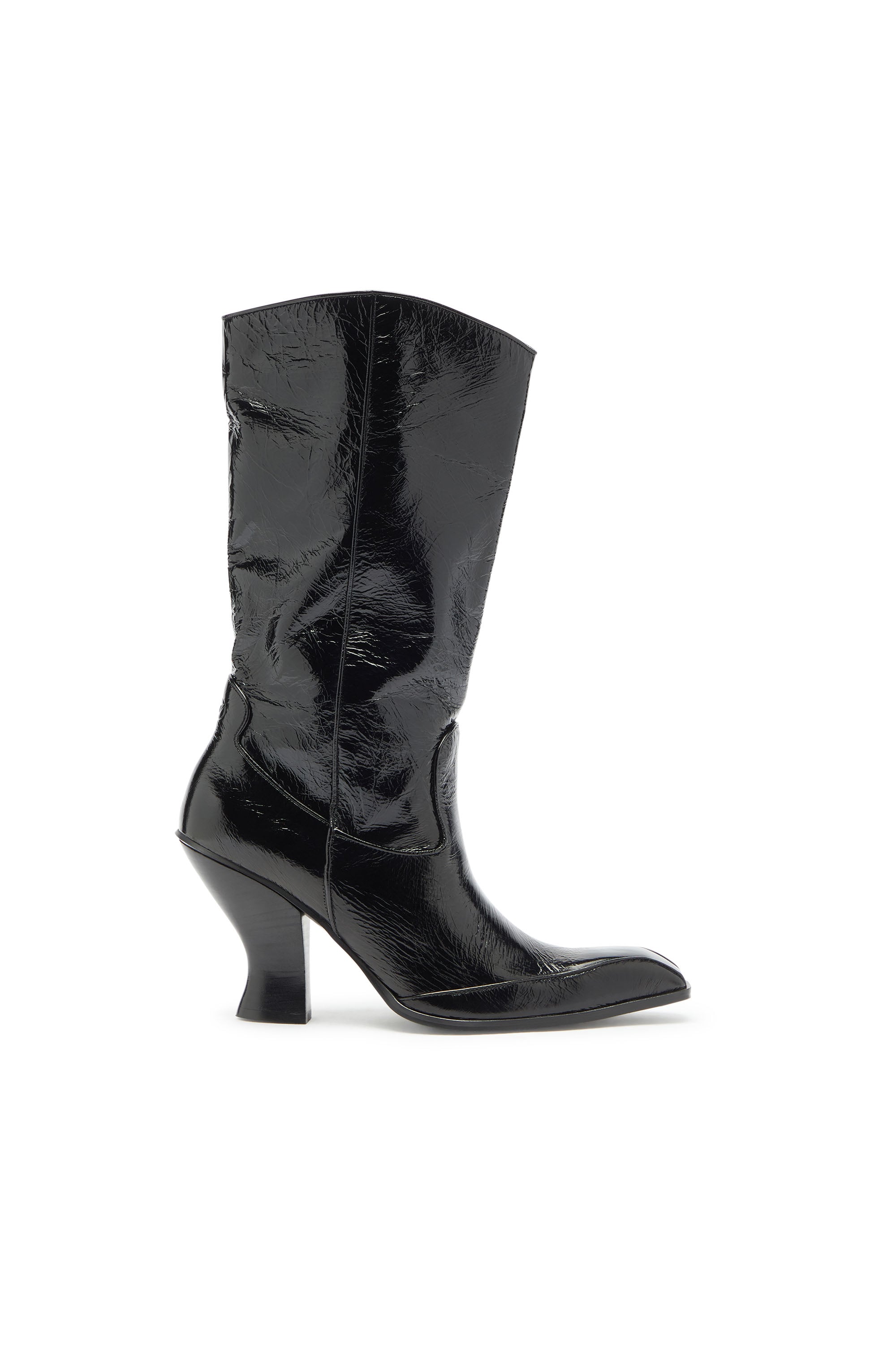 Diesel - D-Luffy - Knee-high boots in patent leather - Boots - Woman - Black