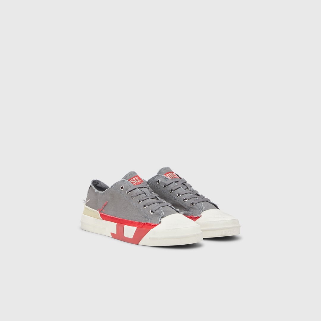 Diesel - S-D-Verse-Dirty-effect canvas sneakers - Sneakers - Man - Grey