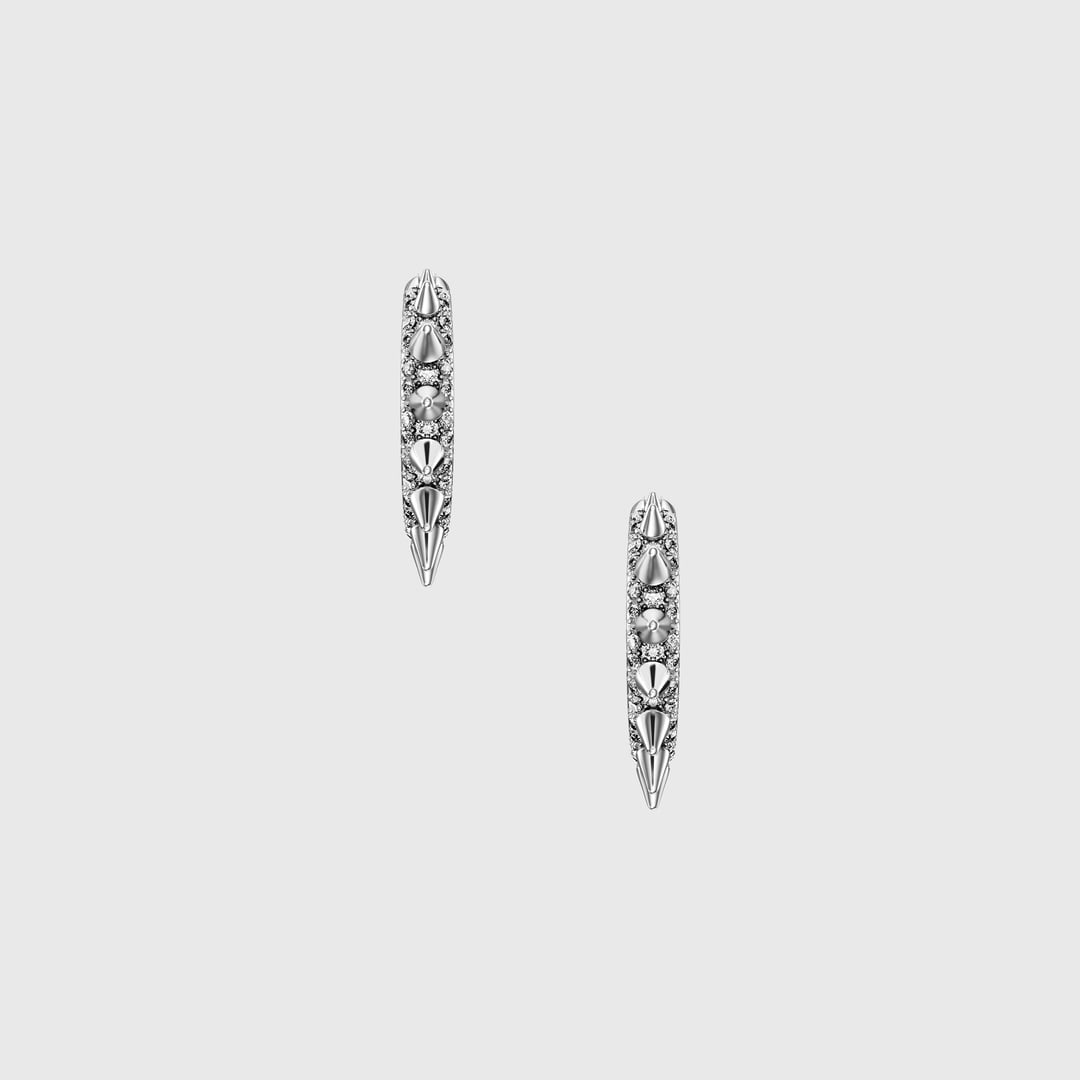 Diesel - Stainless Steel Hoop Earrings - Earrings - Unisex - Silver