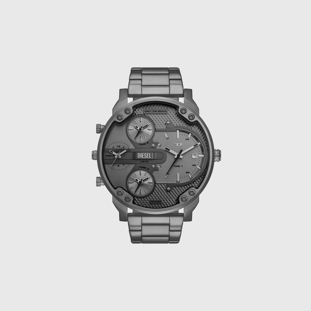 Diesel - Diesel Mr. Daddy Slim Multi Movement Gray Stainless Steel Watch - Timeframes - Man - Grey