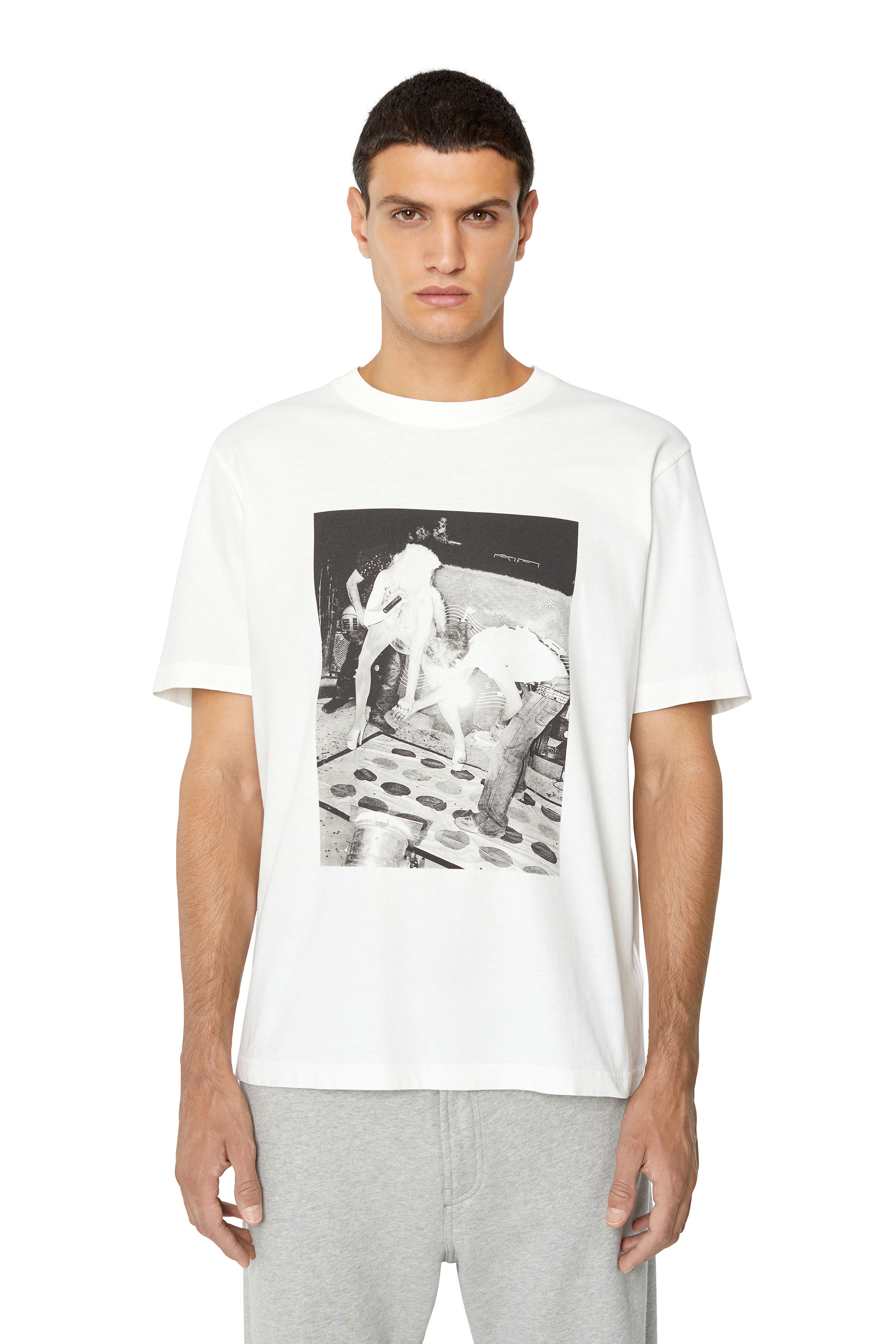 Diesel - T-shirt con stampa fotografica digitale - T-Shirts - Uomo - Bianco