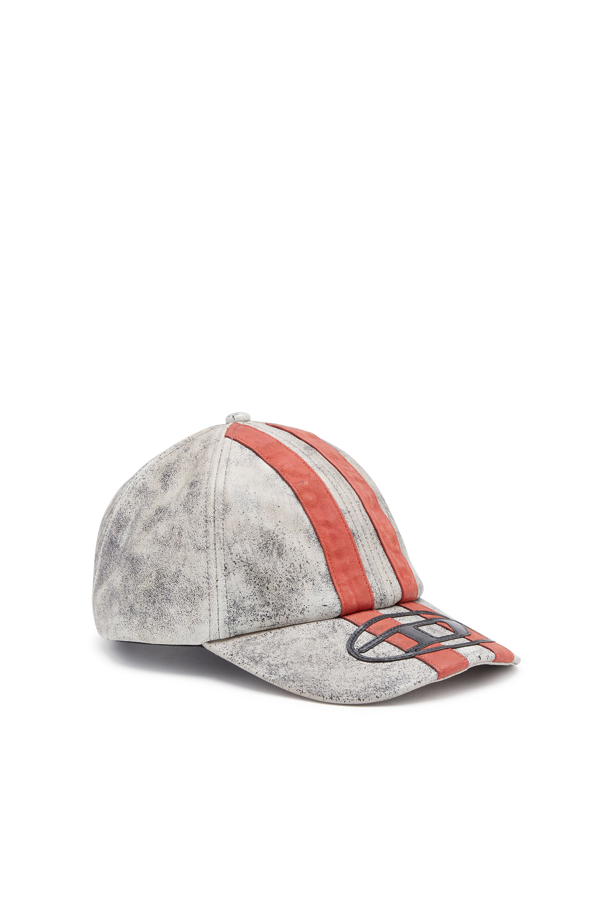 Diesel - Leather baseball cap with stripes - Caps - Man - Grey