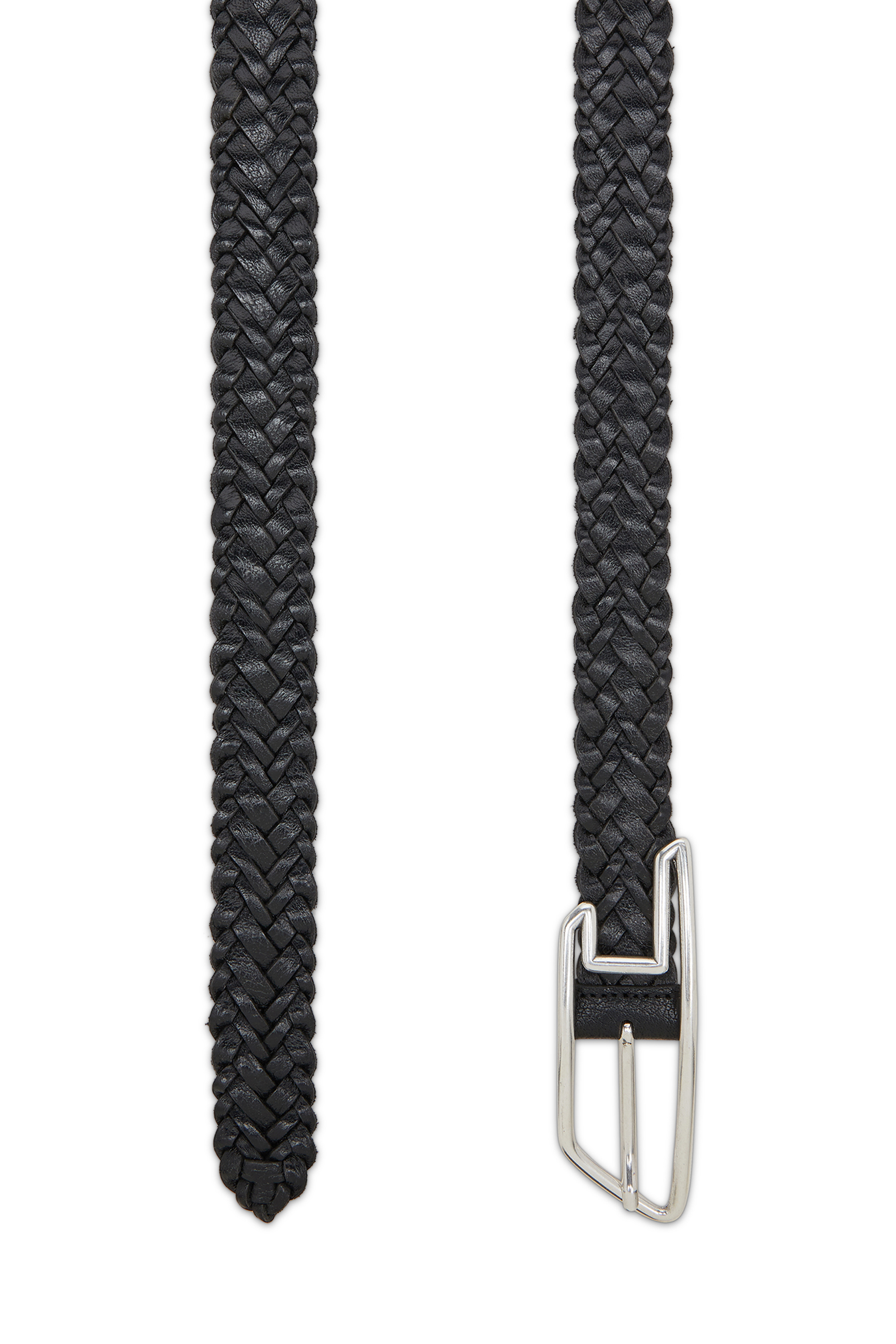 Diesel - B-D LINE 30 BRAIDERED, Unisex's 3 cm belt in braided leather in Black - 2