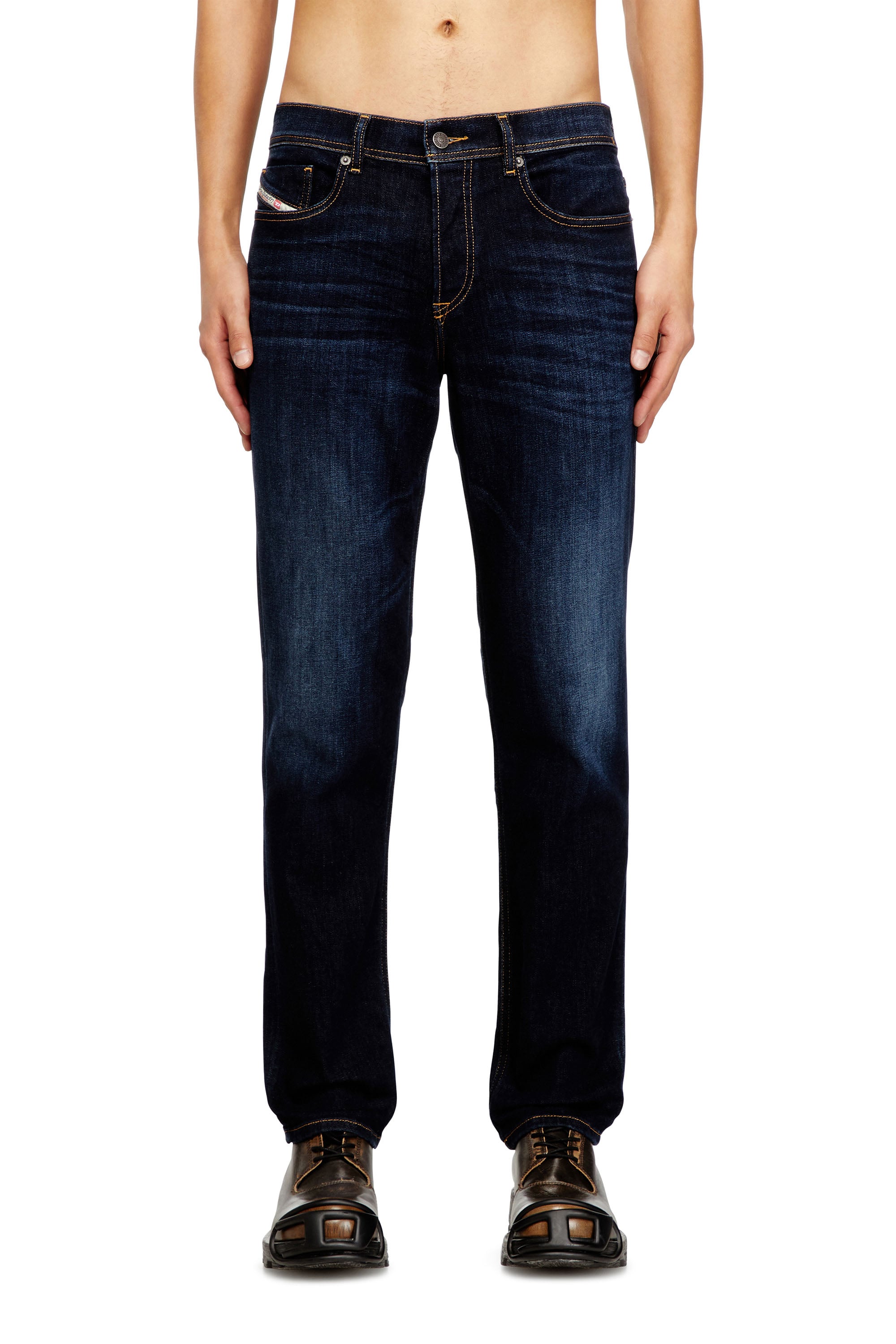 Diesel Miesten Sininen Regular Jeans Regular Waist 2023 D-Finitive, Dark Button Fly Koko 29