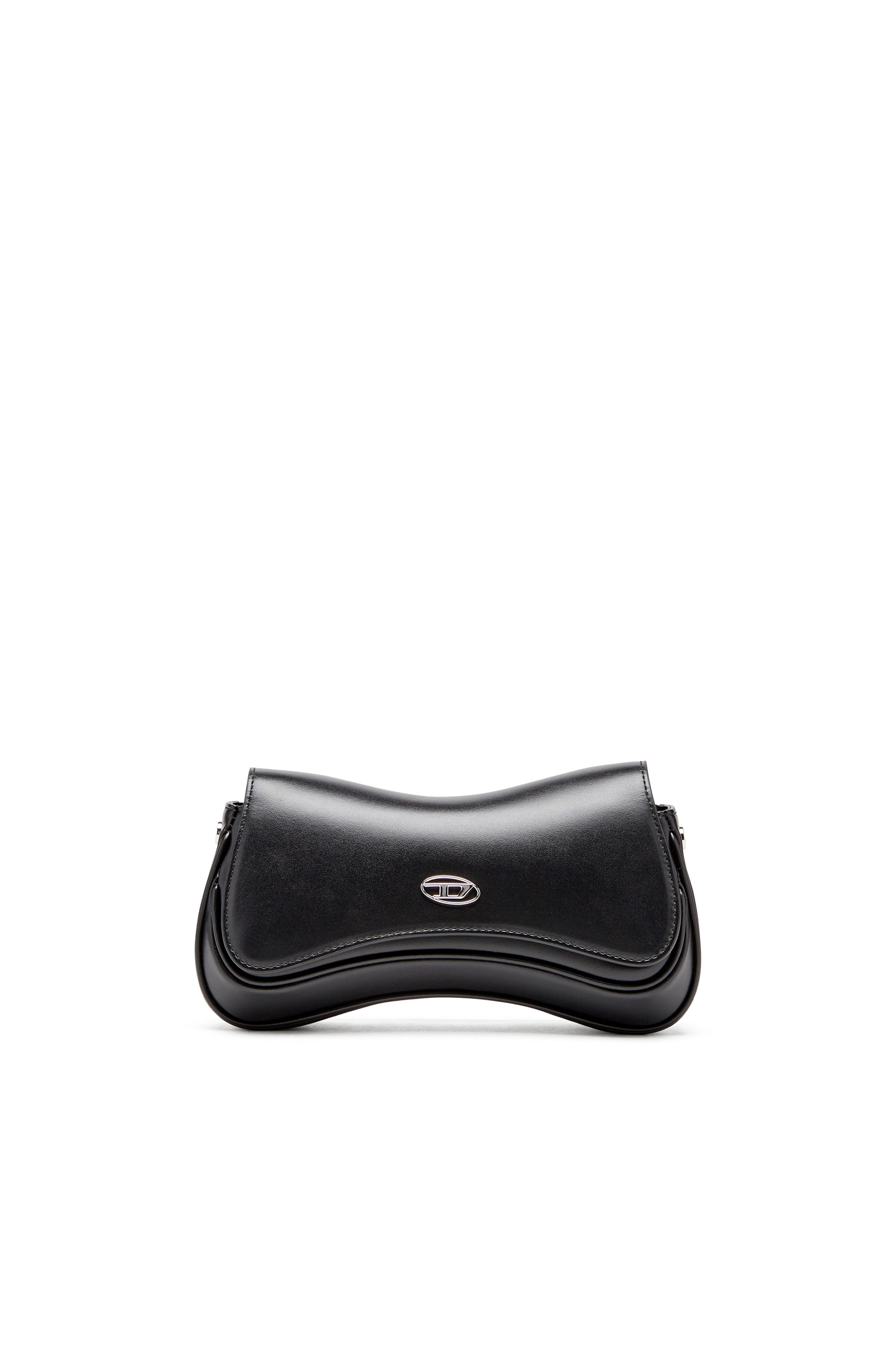 Diesel Mulher Preto - Play-Semi Gloss Leather Shoulder Bag - Clutches - Woman Uni