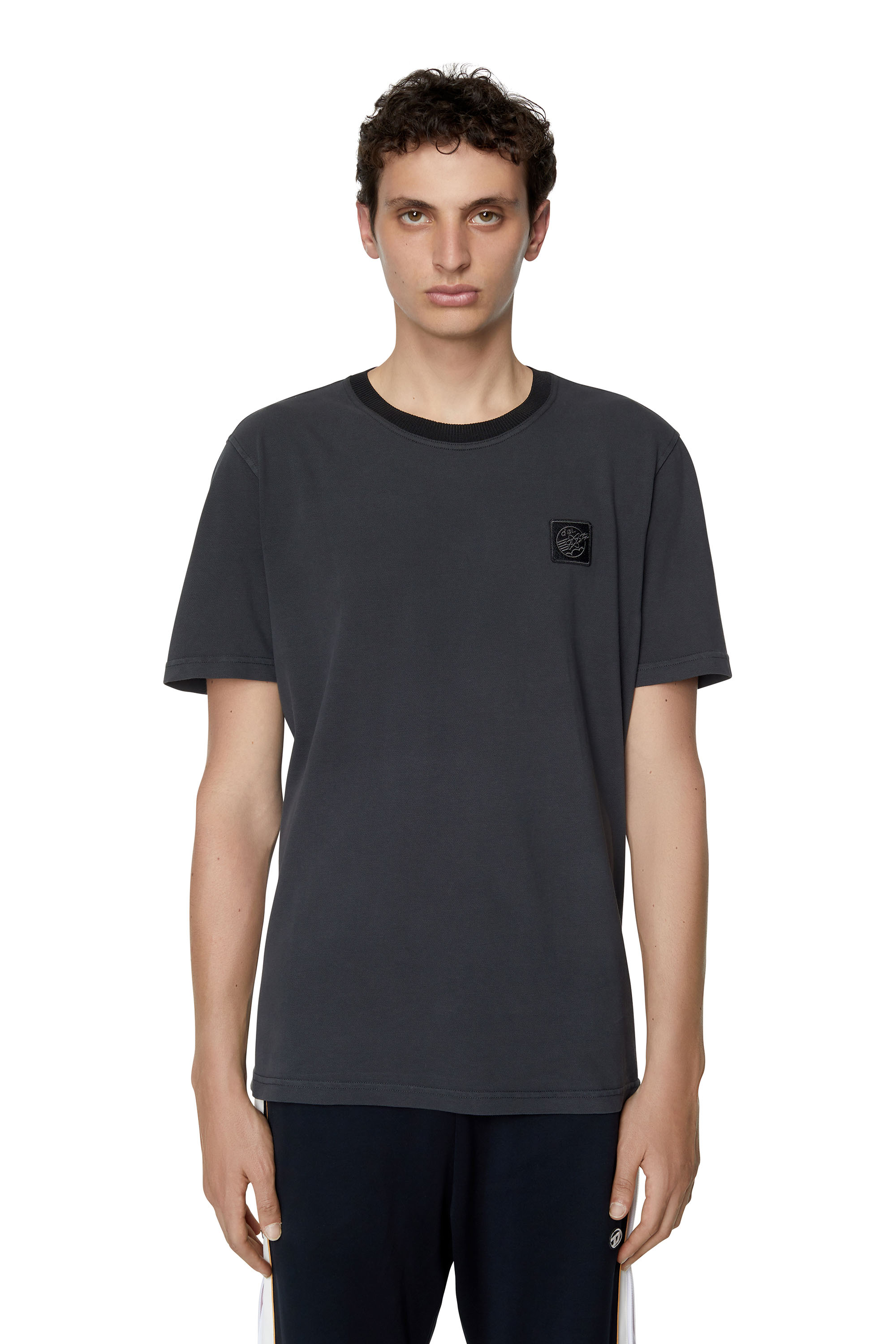 Diesel - T-shirt con logo DSL tono su tono - T-Shirts - Uomo - Nero