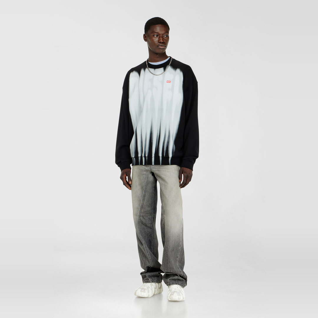 Diesel - Cotton sweatshirt with graphic print - Sweaters - Man - Multicolor