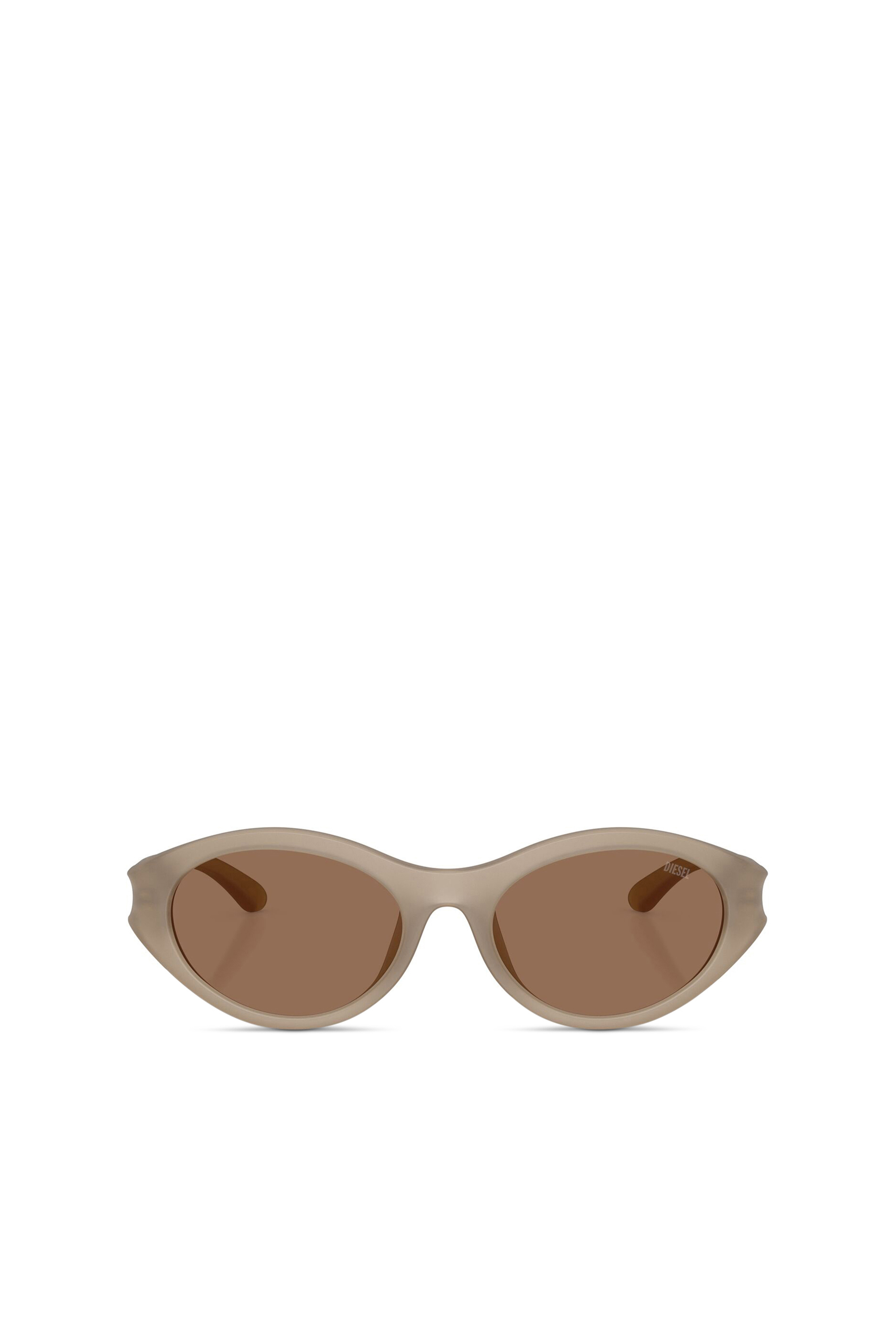 Diesel Unisex Beige - Oval Sunglasses - Sunglasses Size 53