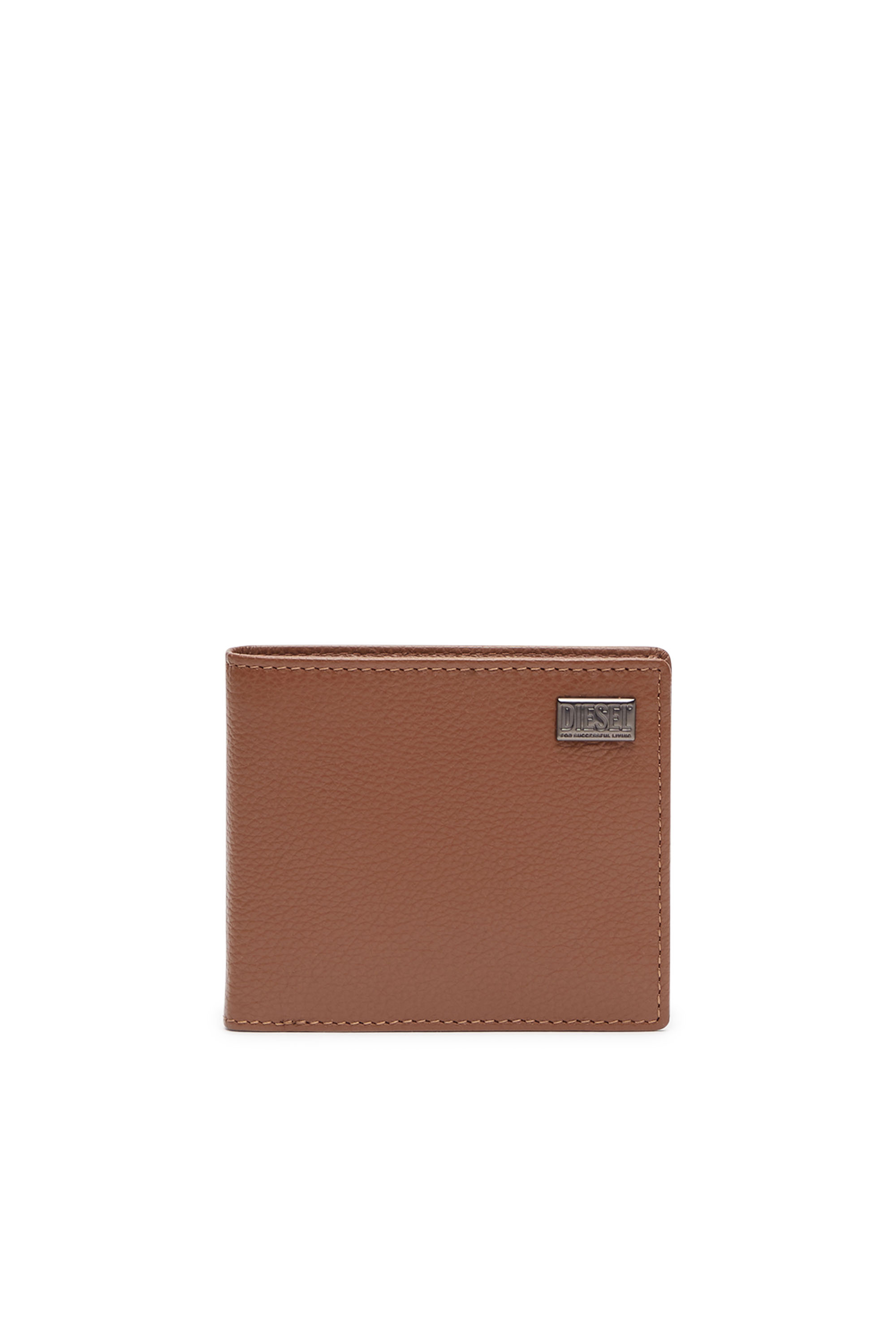 Diesel - Bi-fold wallet in grainy leather - Small Wallets - Man - Brown