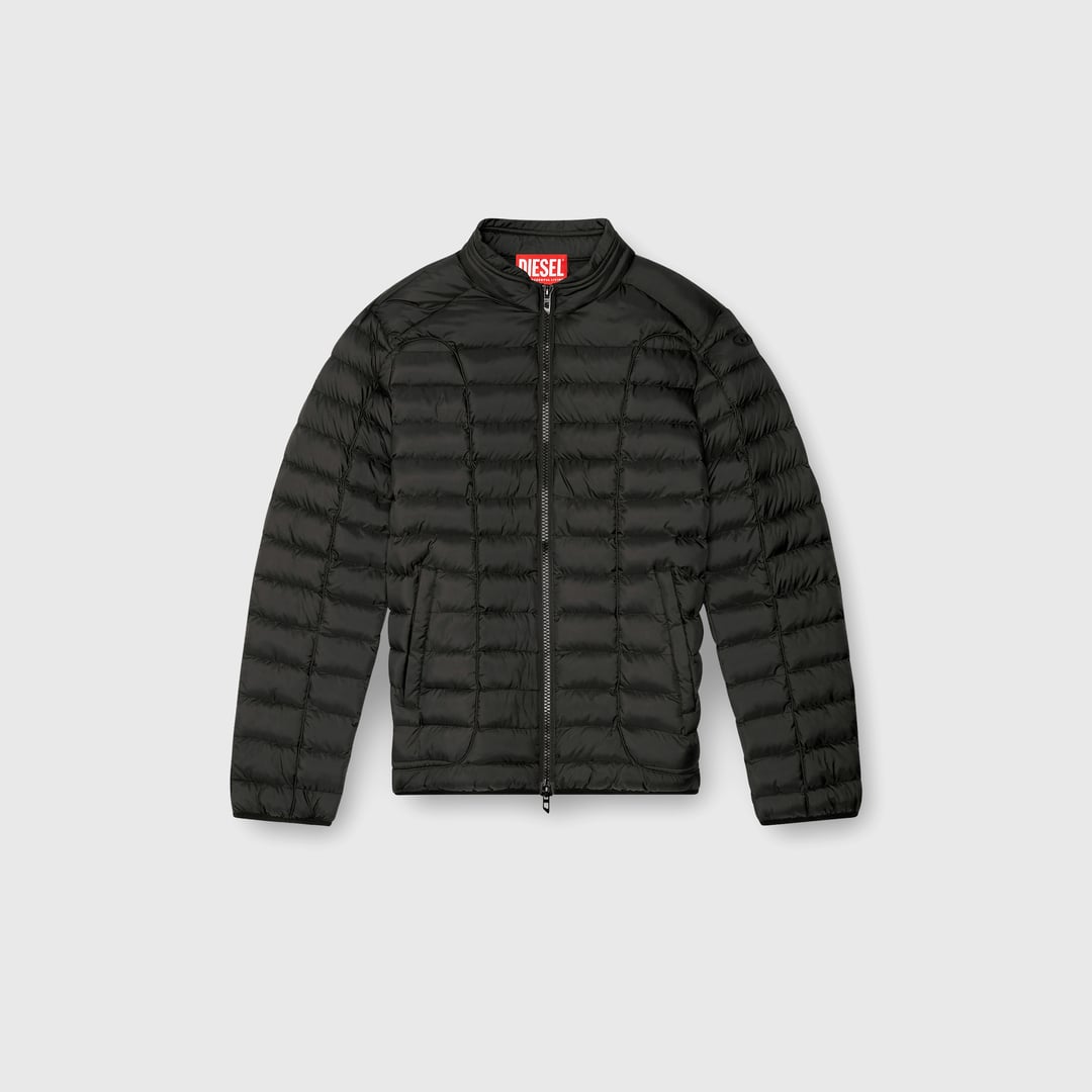 Diesel - Veste doudoune en nylon léger - Vestes d'hiver - Homme - Noir