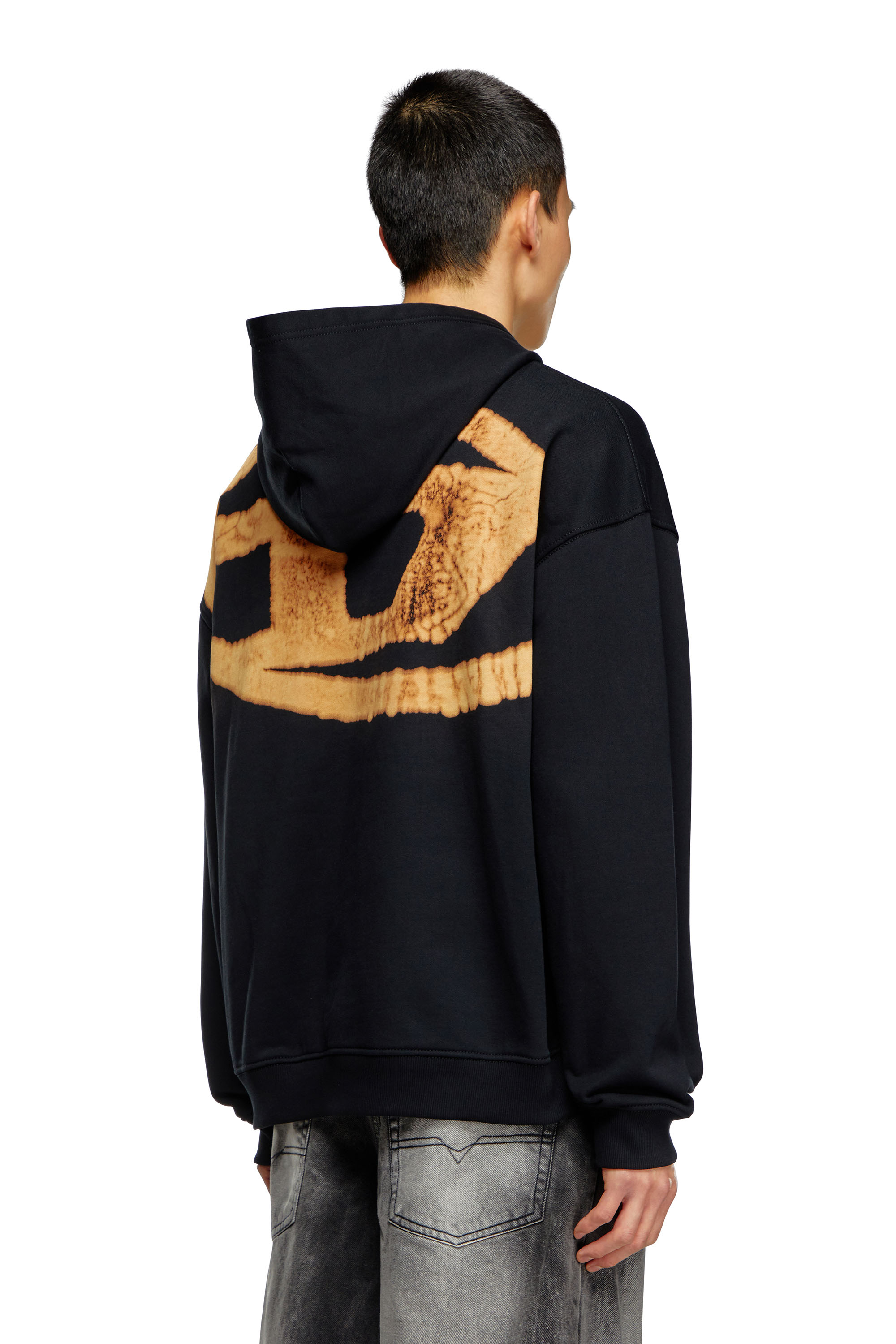 Shop Diesel Hoodie Con Logo Bleach In Multicolor