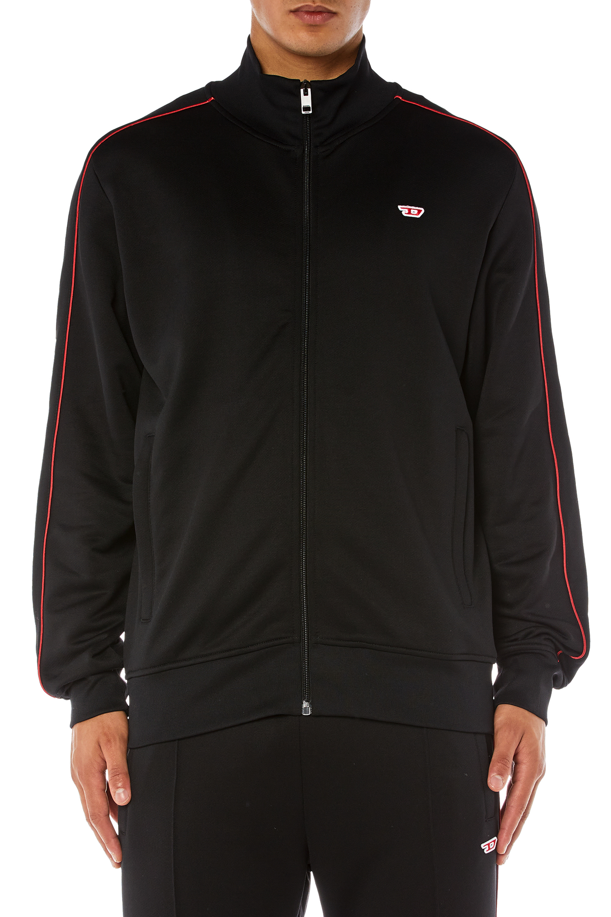 Diesel - Zip-up sweatshirt with piping - Sweaters - Man - To Be Defined