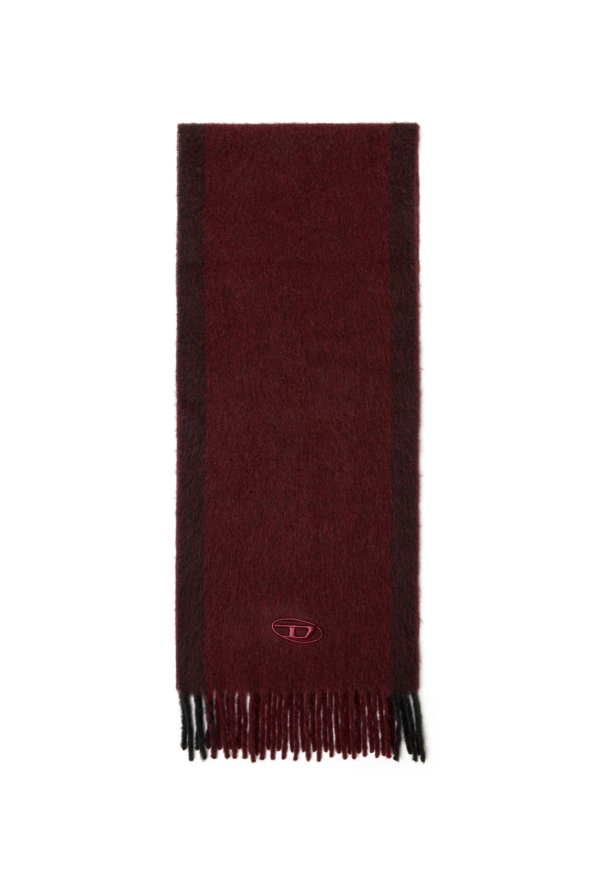 Diesel Unisex Red - Jacquard Wool Scarf In Burgundy - Scarf Uni