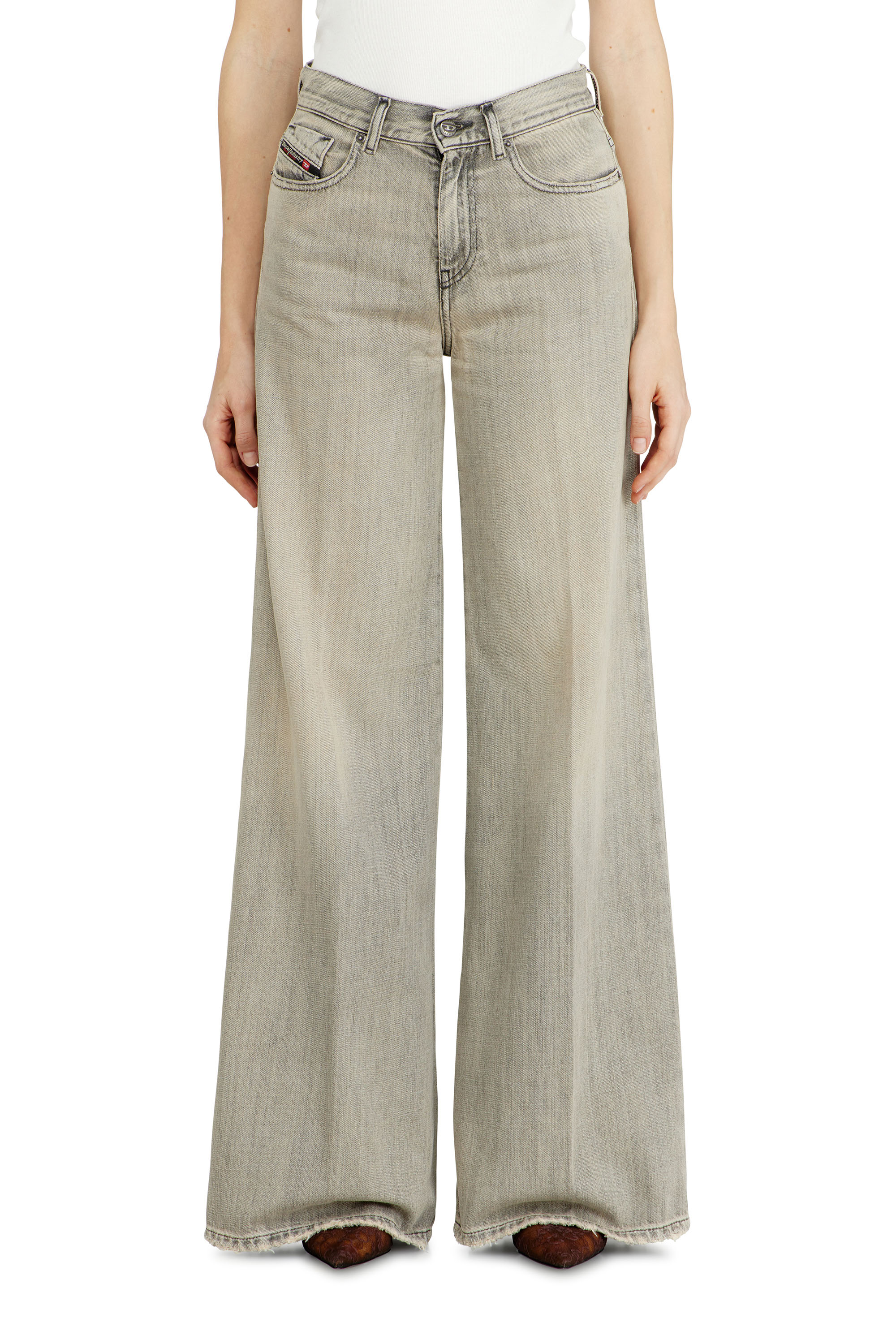 Diesel Mulher Cinza - Flare Jeans Regular Waist 1978 D-Akemi - Jeans - Woman Tamanho 25