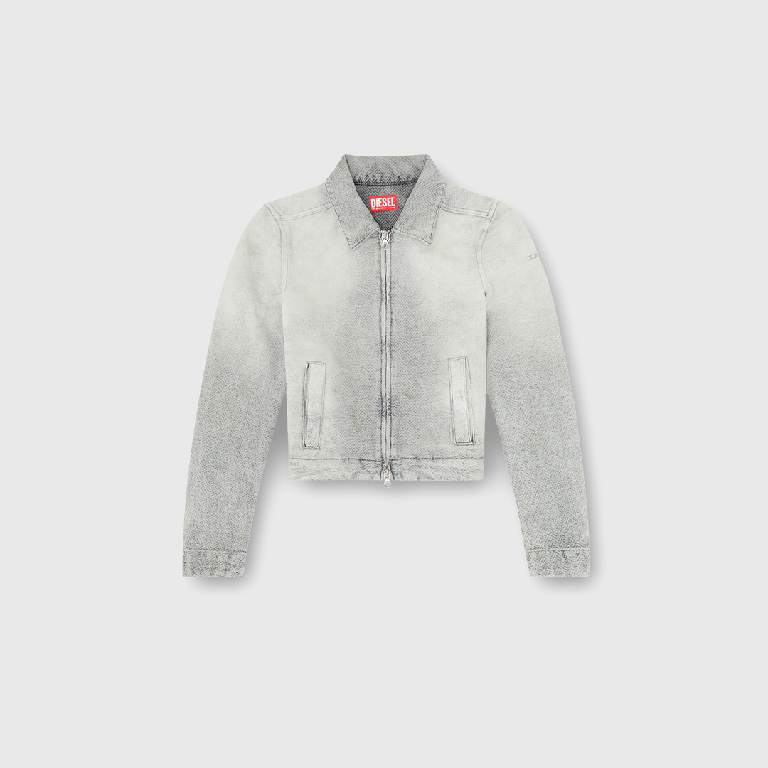 Diesel - Veste en denim chevron effet usé - Vestes en denim - Femme - Gris