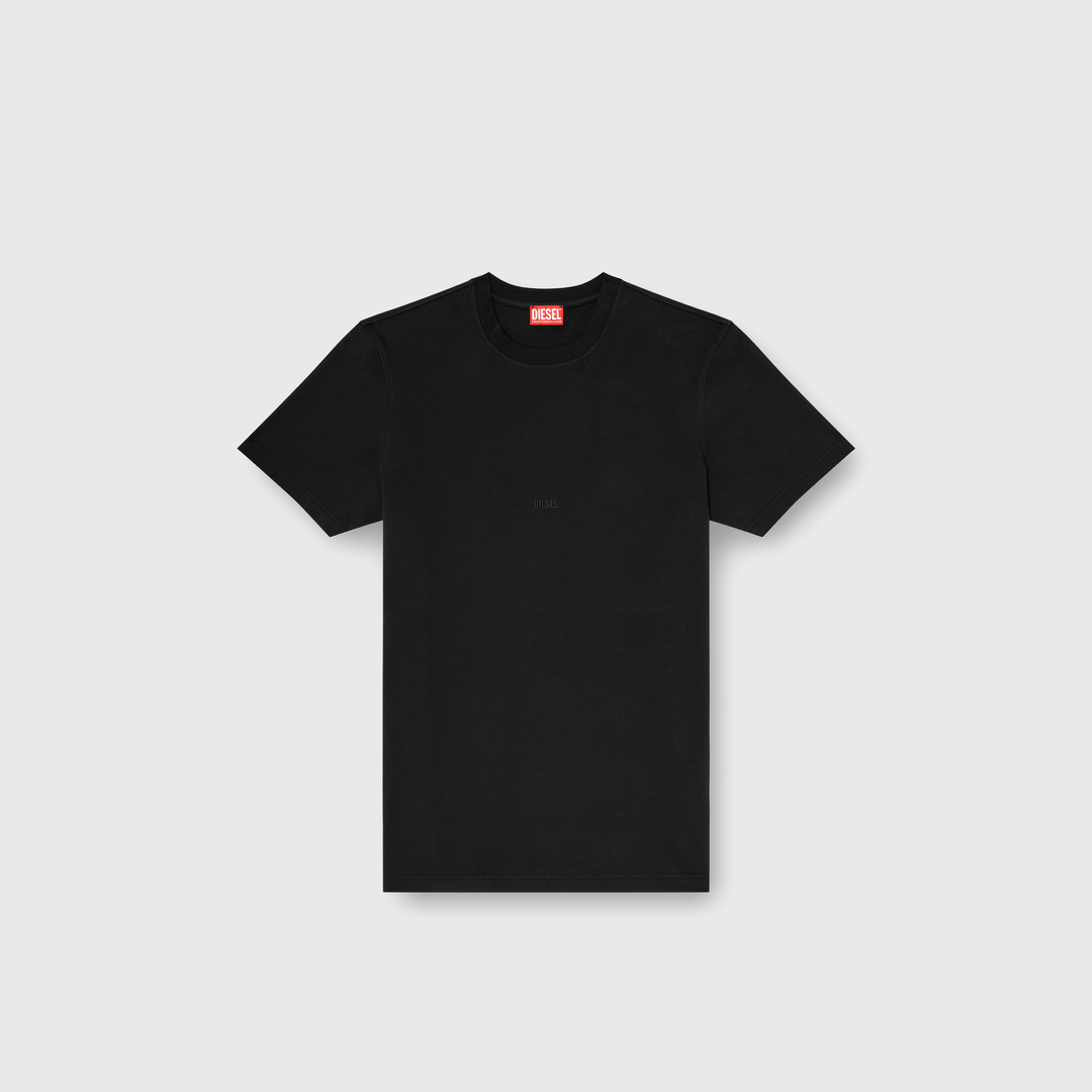 Diesel - T-shirt en interlock de coton avec logo brodé - T-Shirts - Homme - Noir