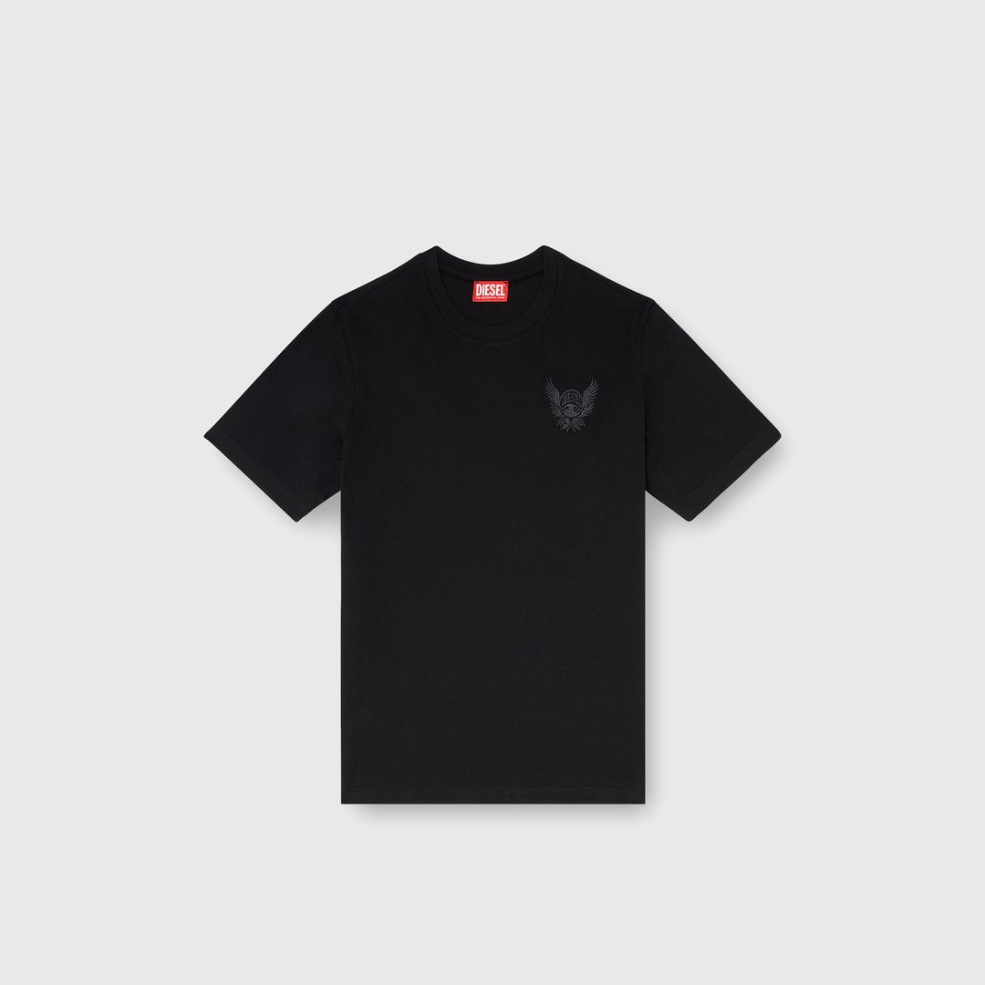 Diesel - T-shirt en coton avec motif logo sur la poitrine - T-Shirts - Homme - Noir